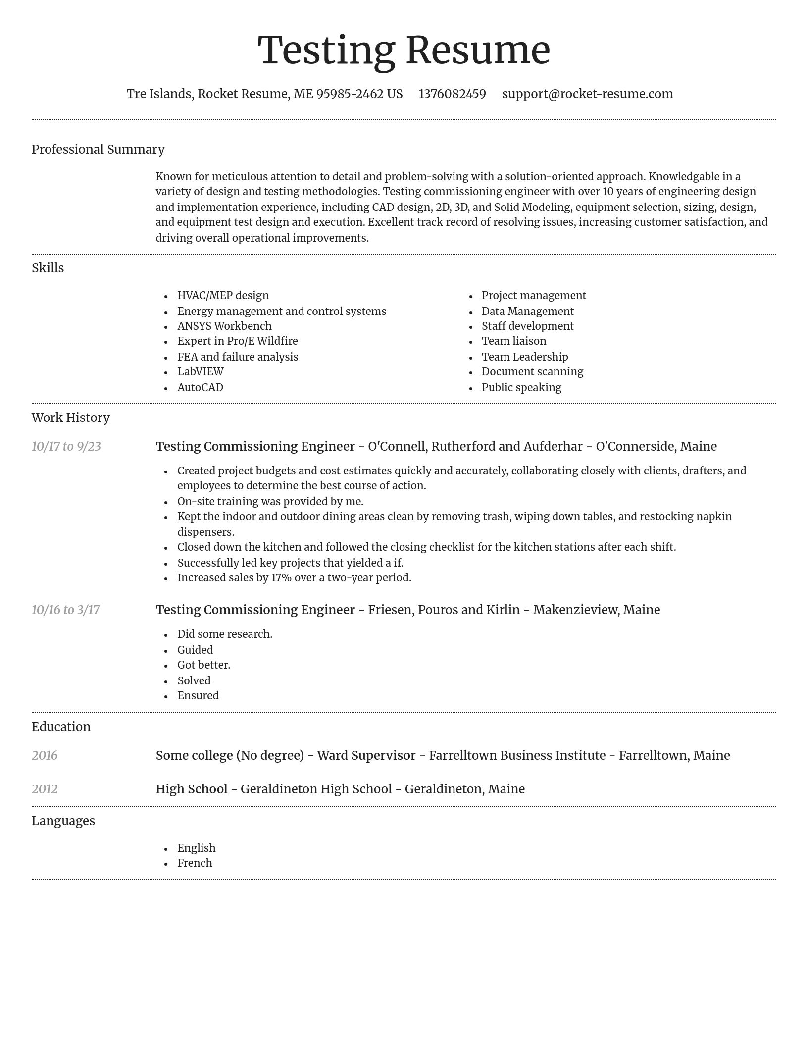 Dignified resume template