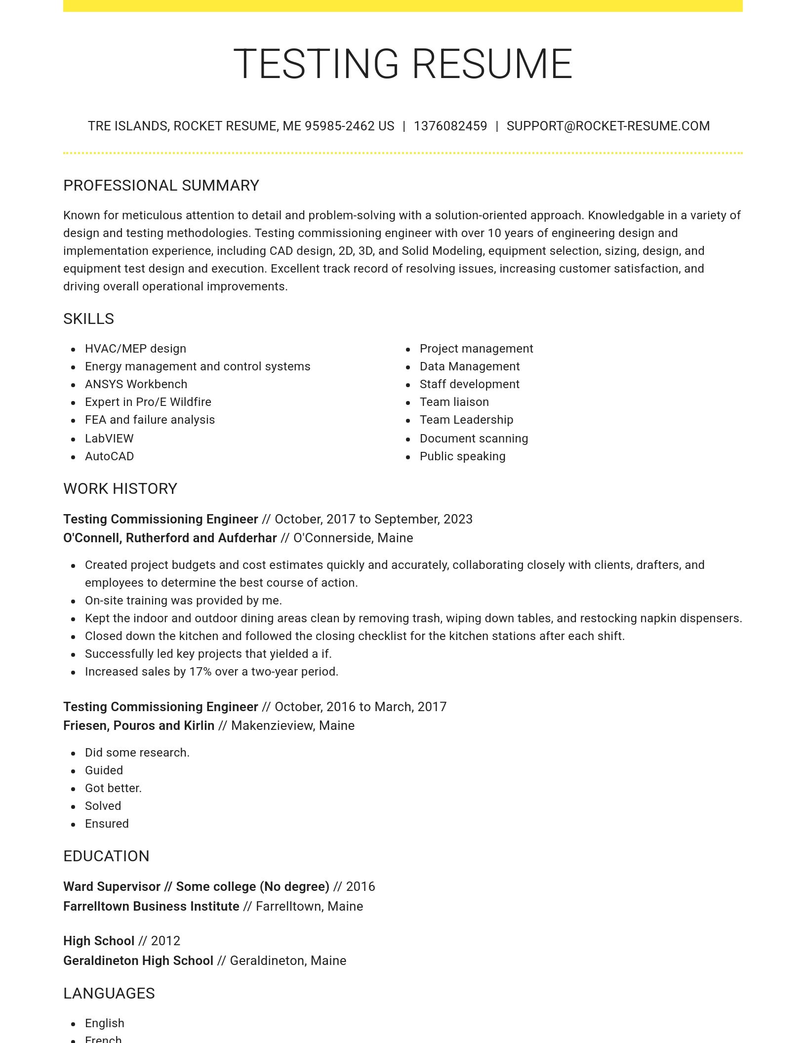 Grand resume template