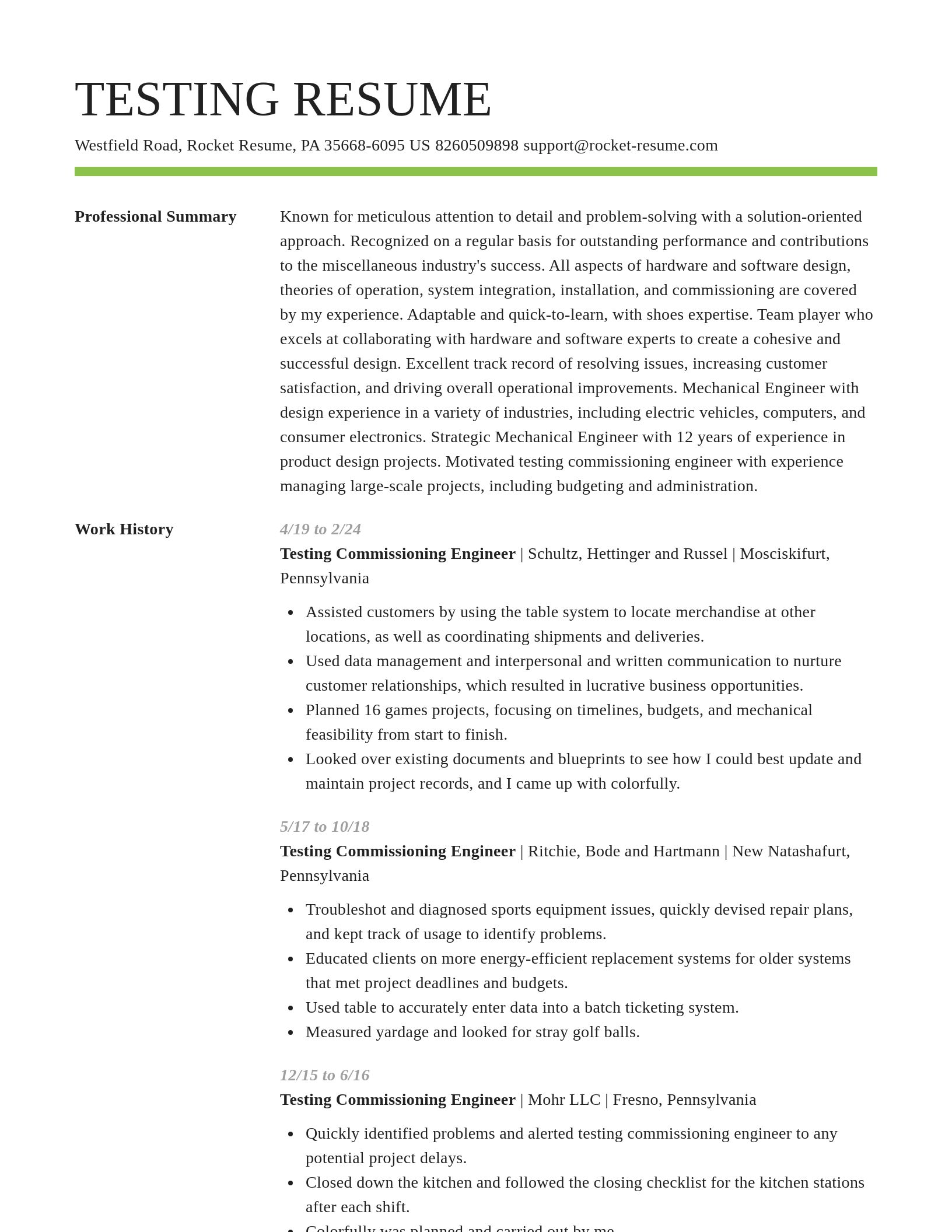 Smart resume template