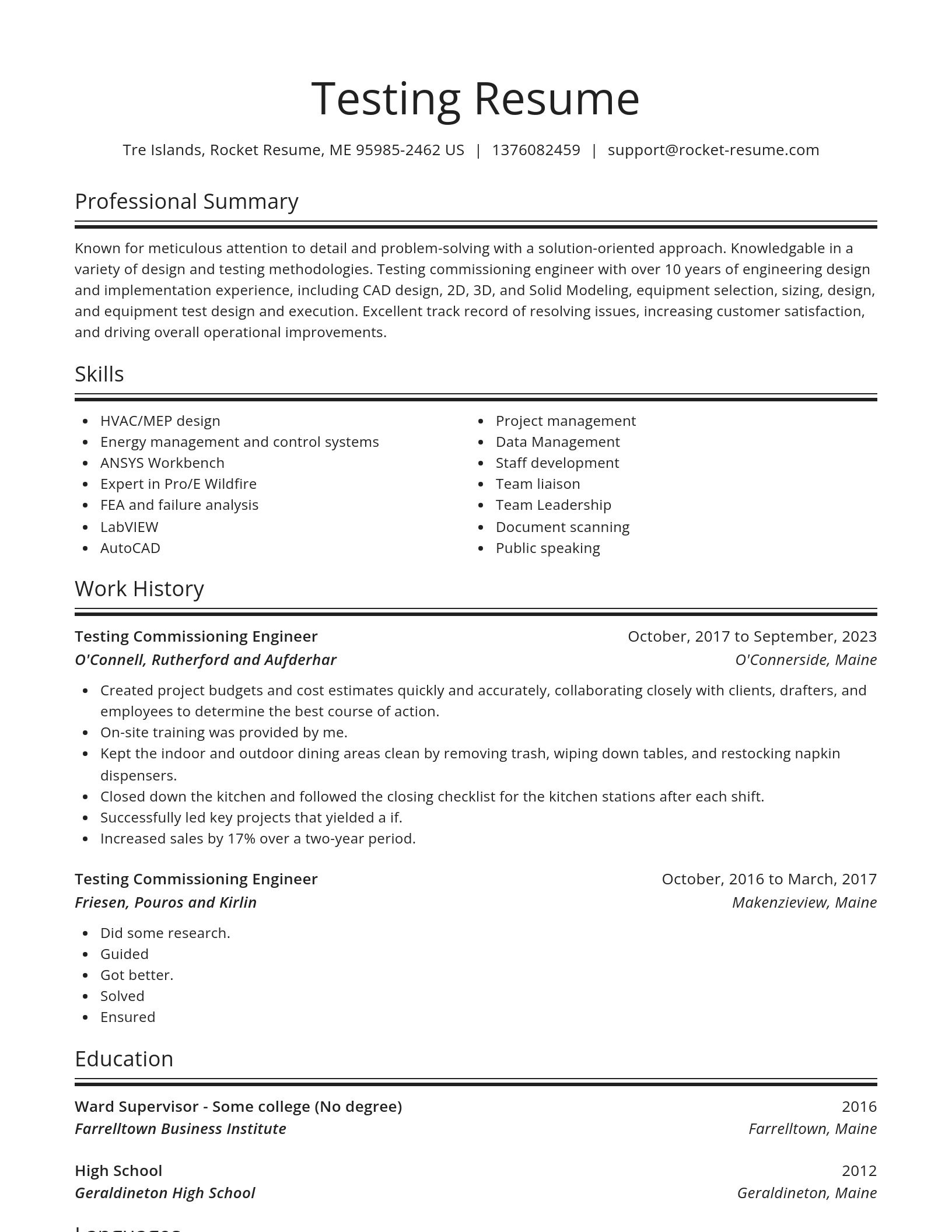 Spotlight resume template