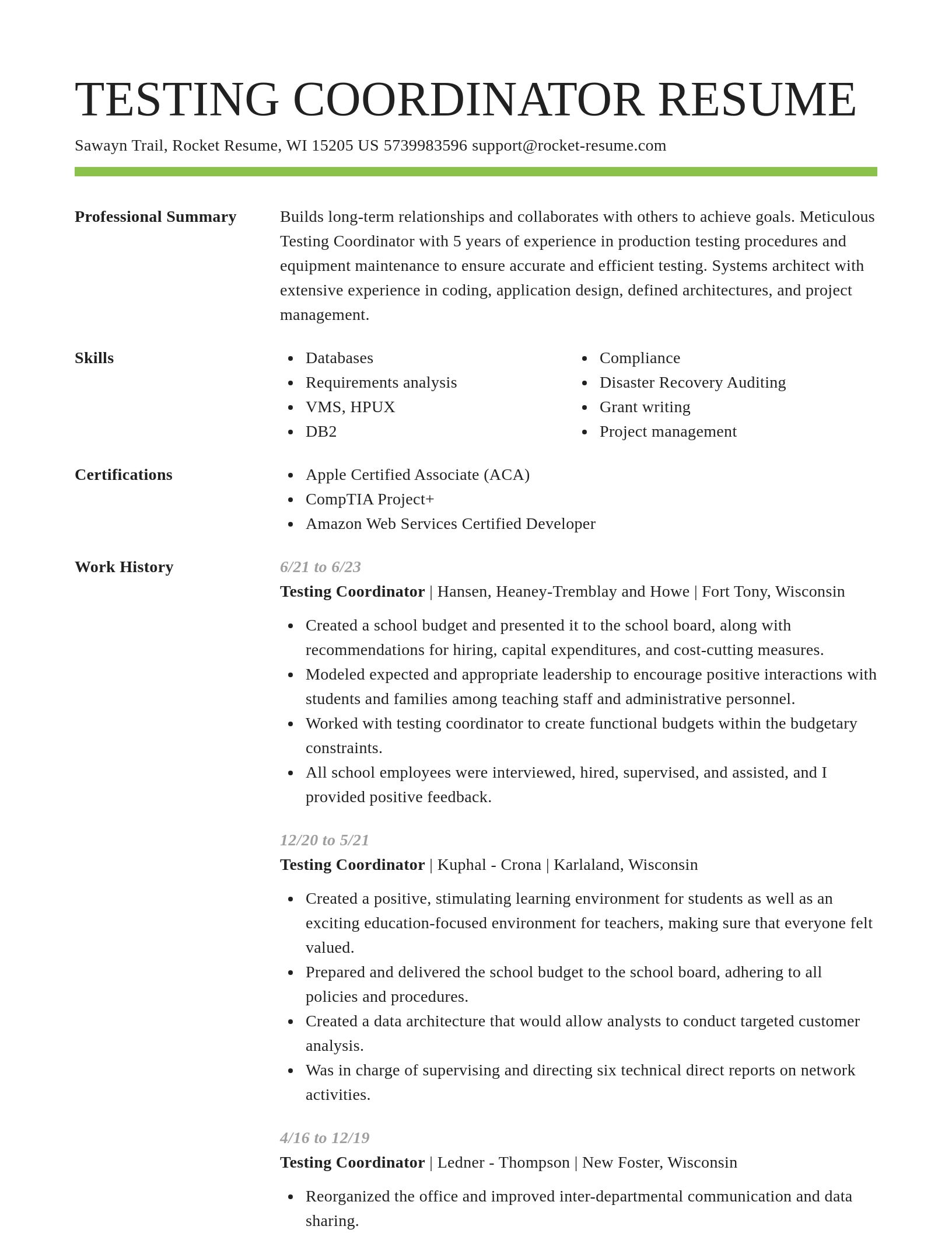 Smart resume template
