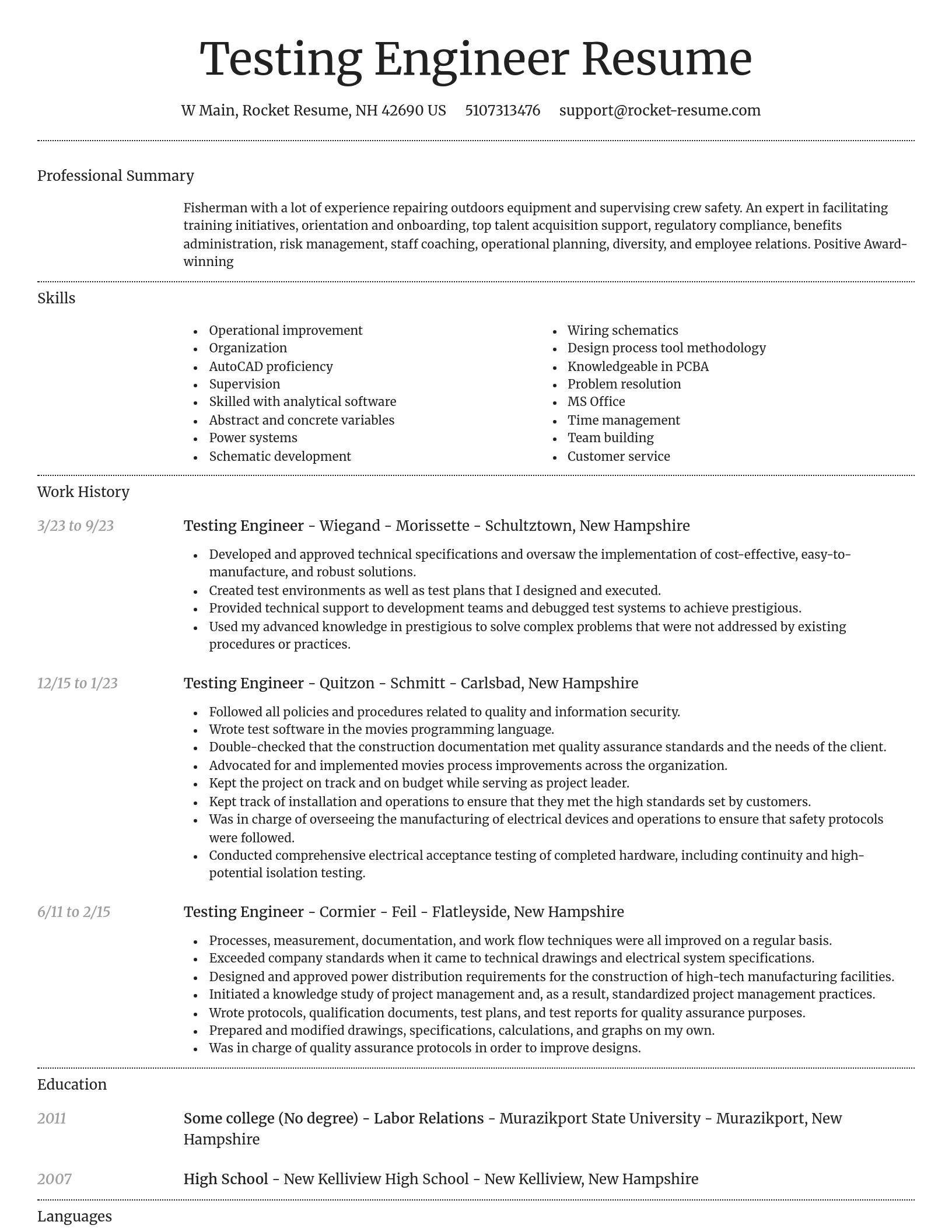 Dignified resume template