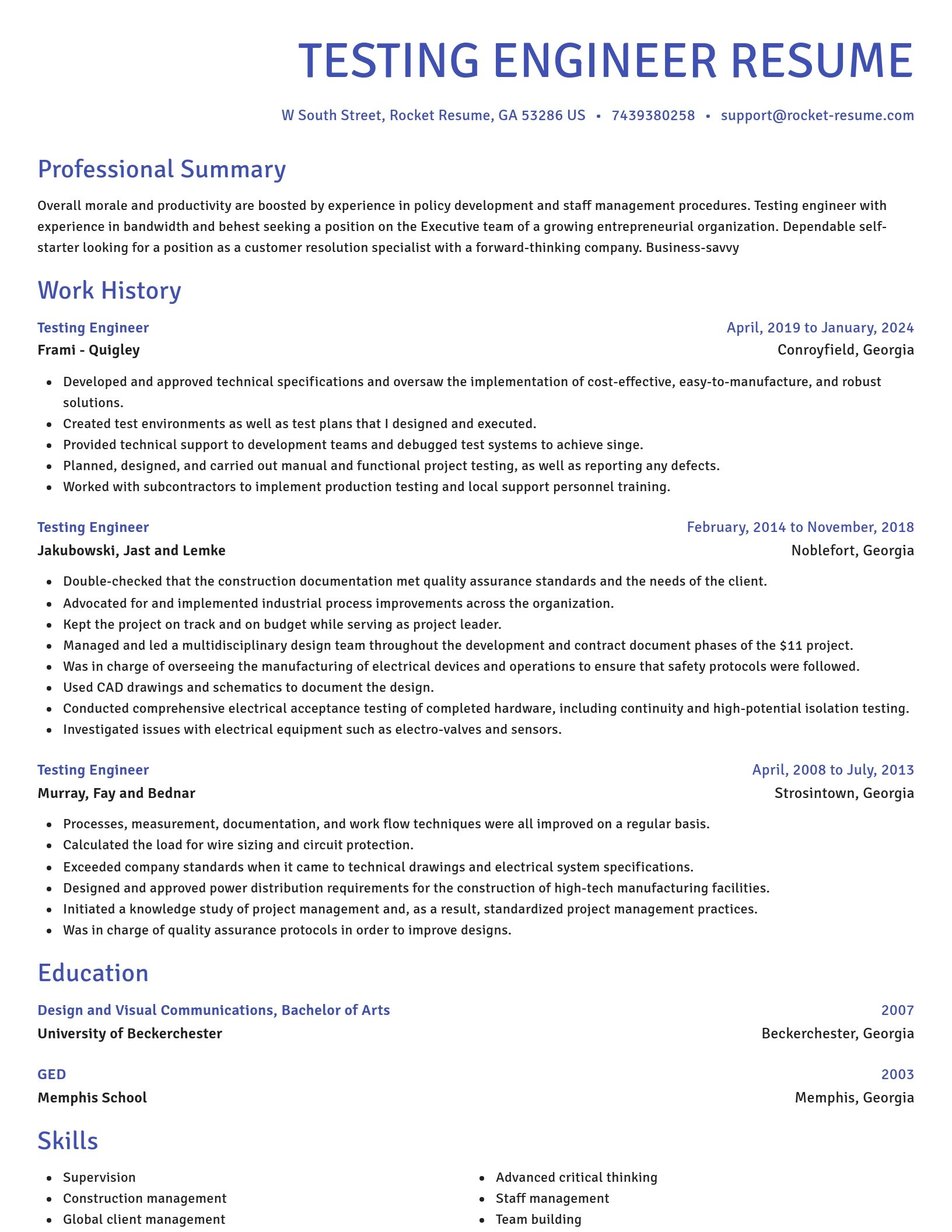 Novel resume template