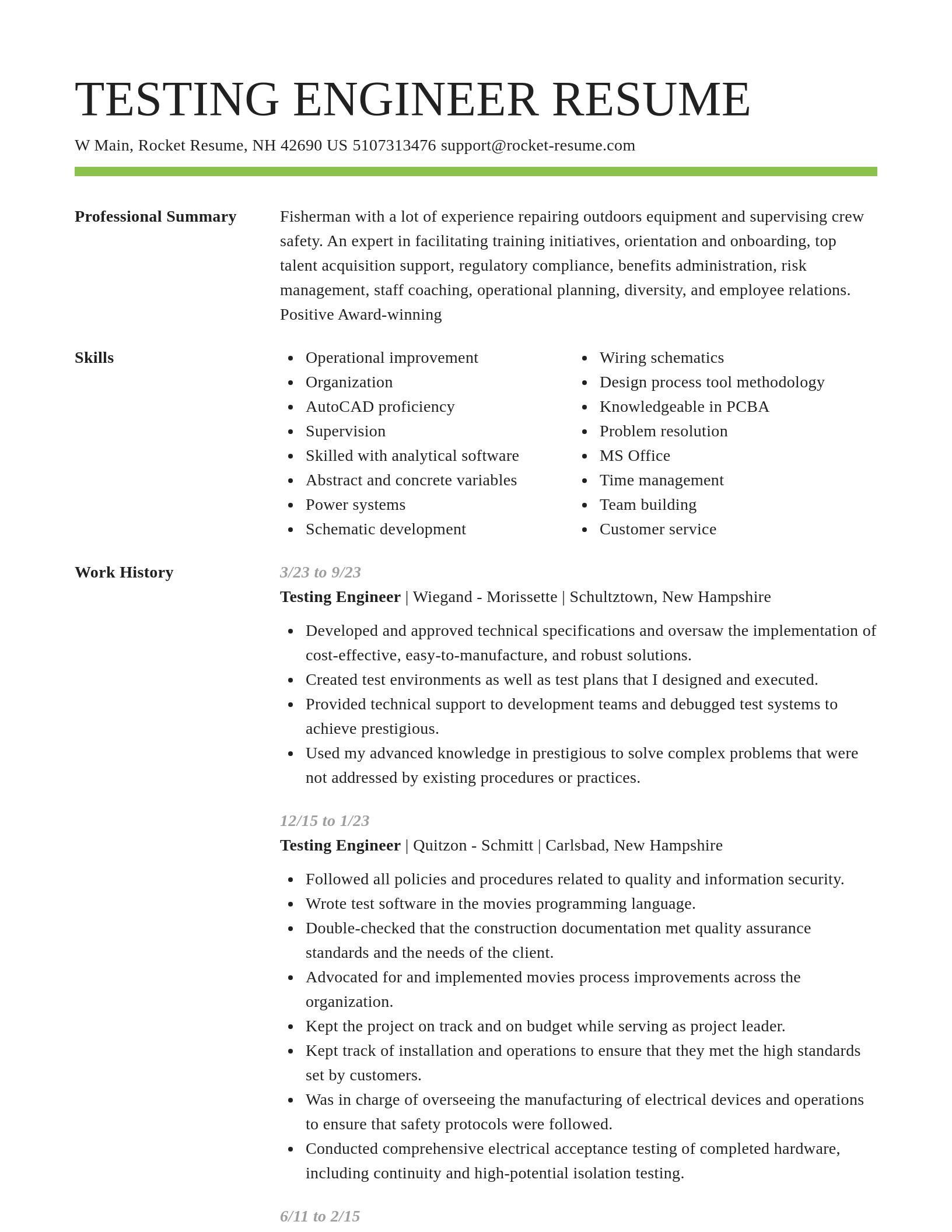 Smart resume template