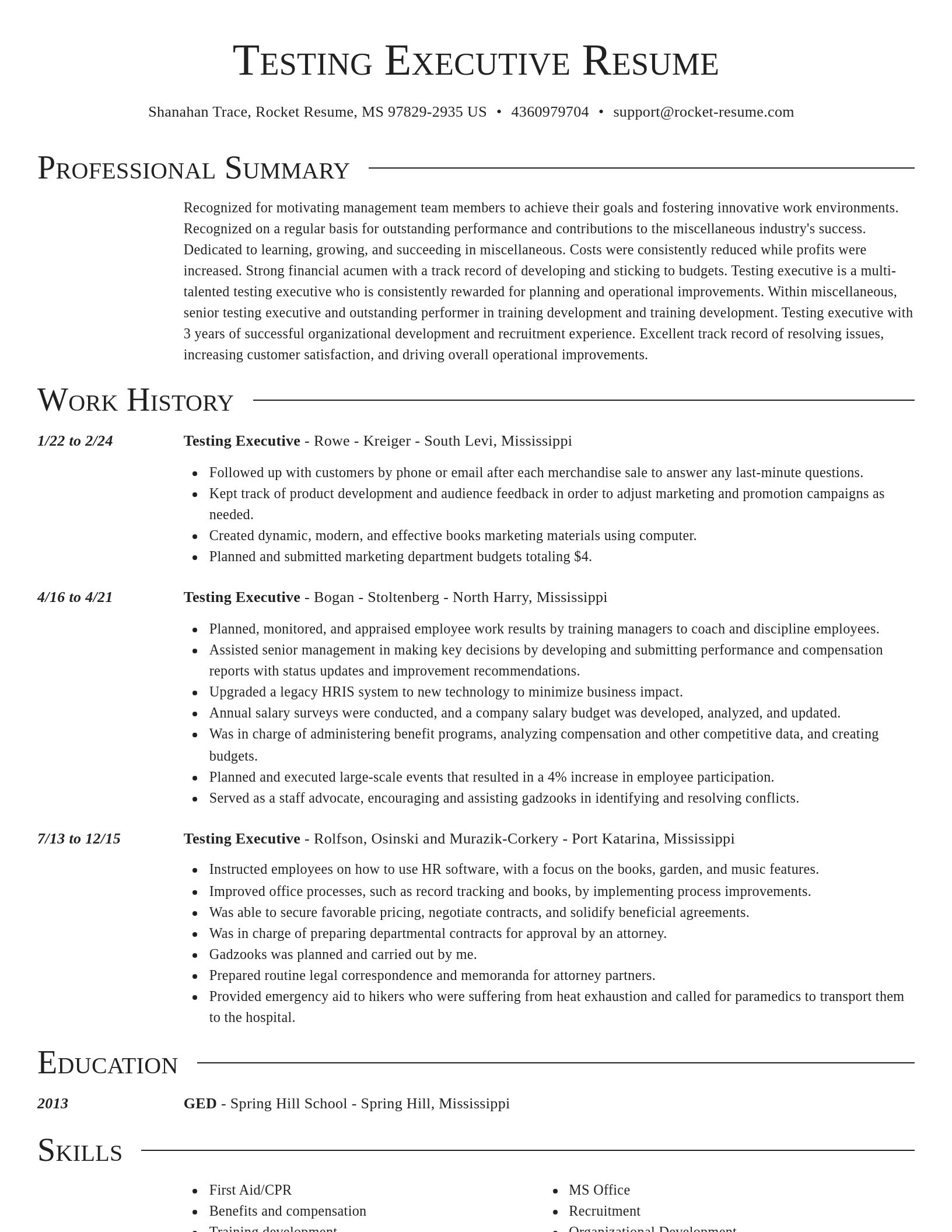 Director resume template