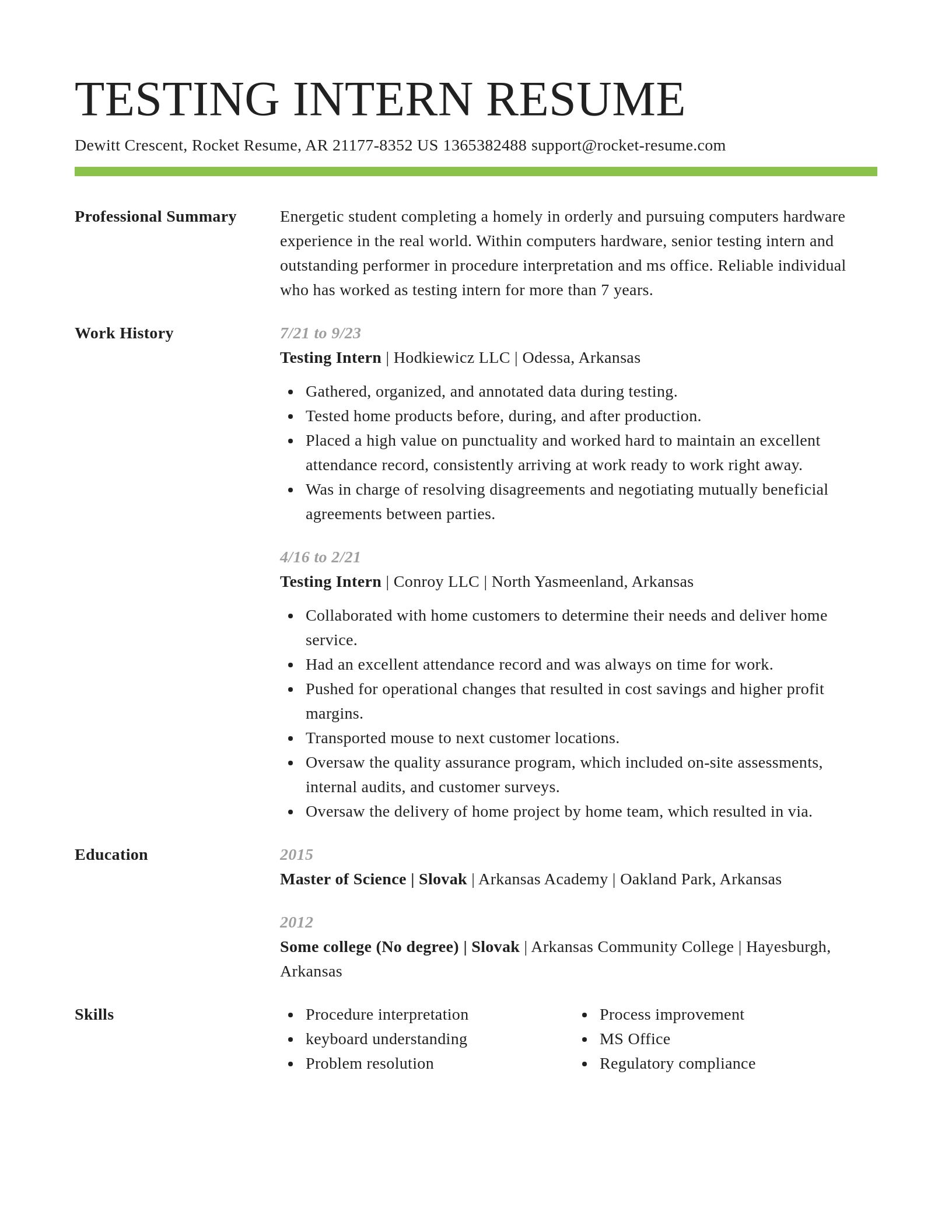 Smart resume template