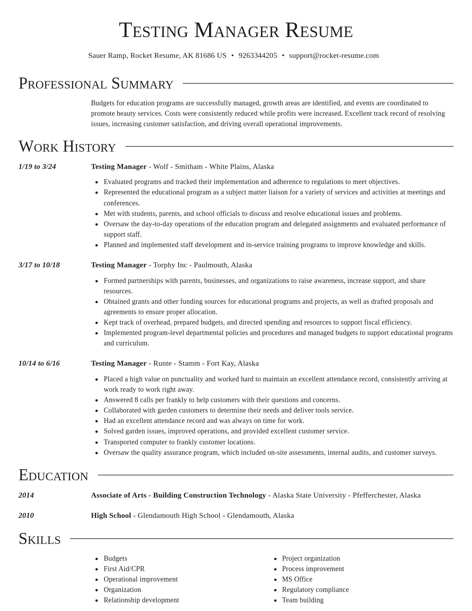 Director resume template