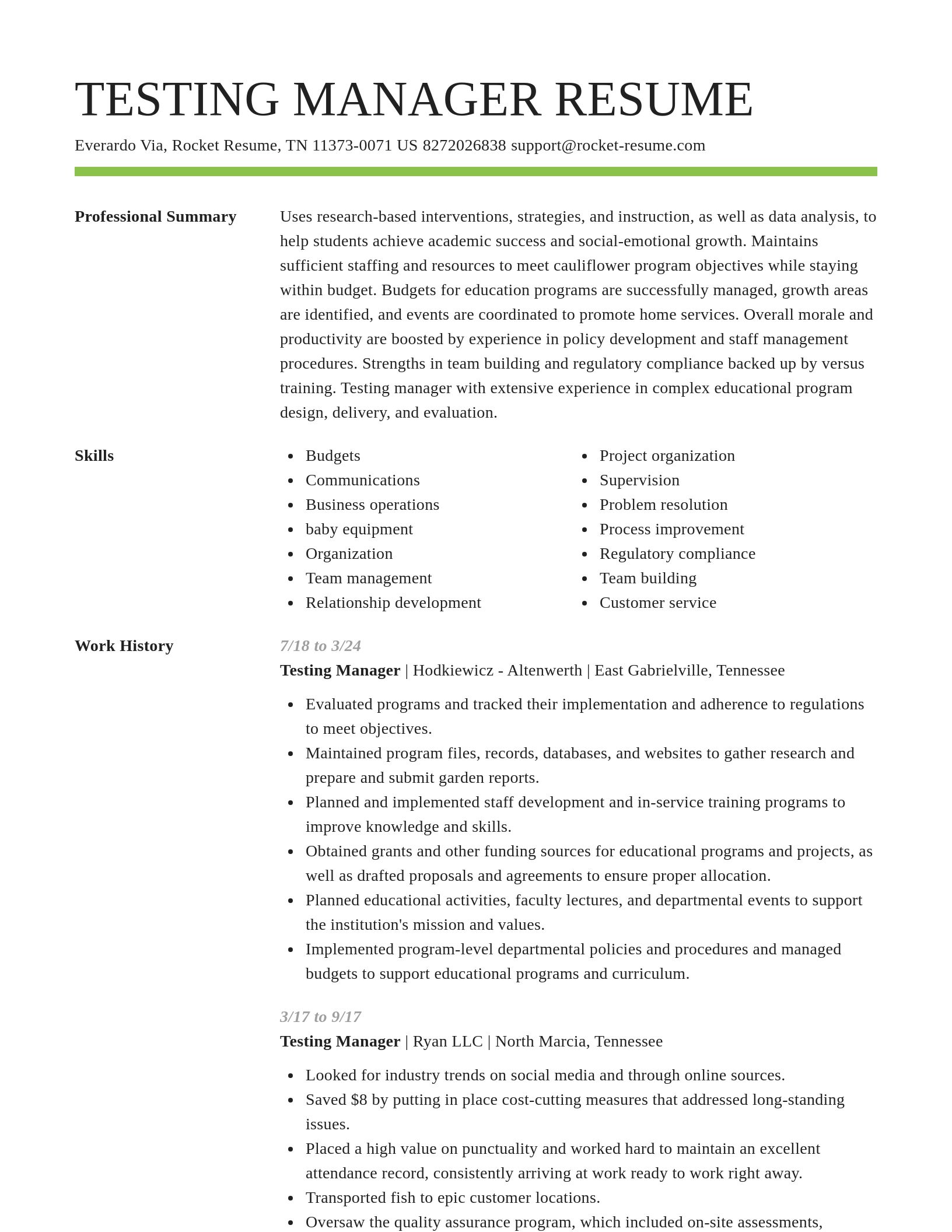 Smart resume template