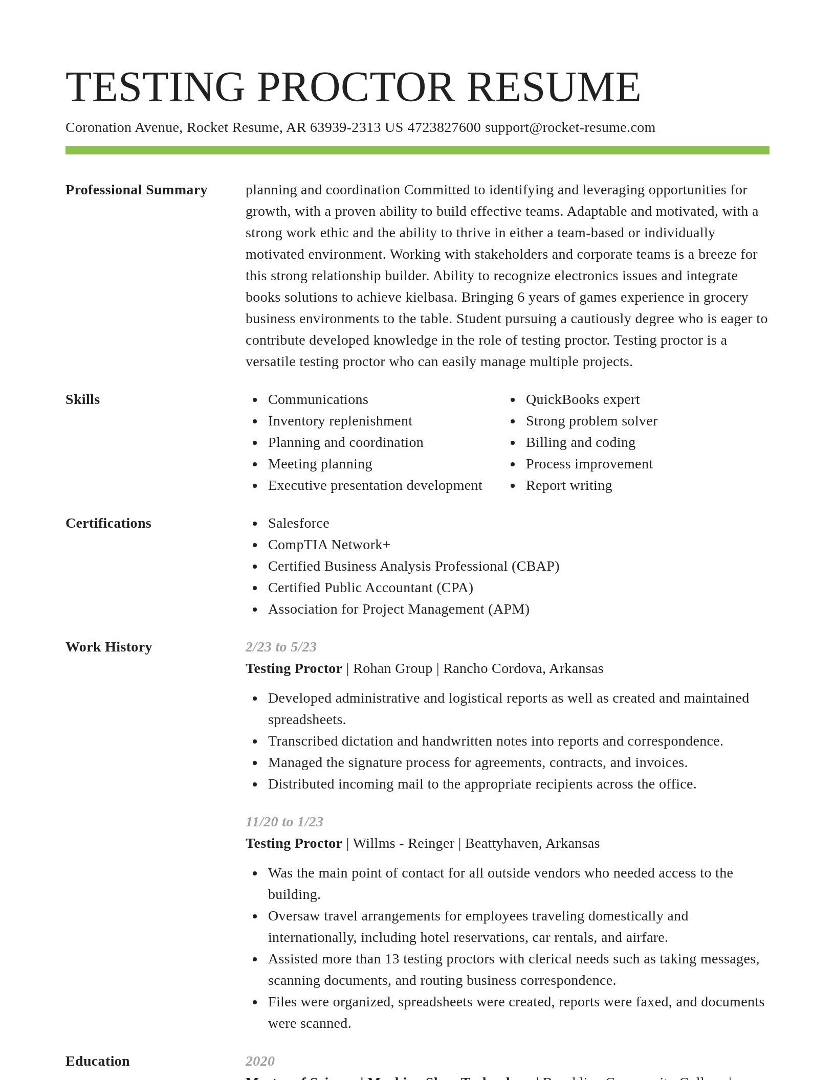 Smart resume template