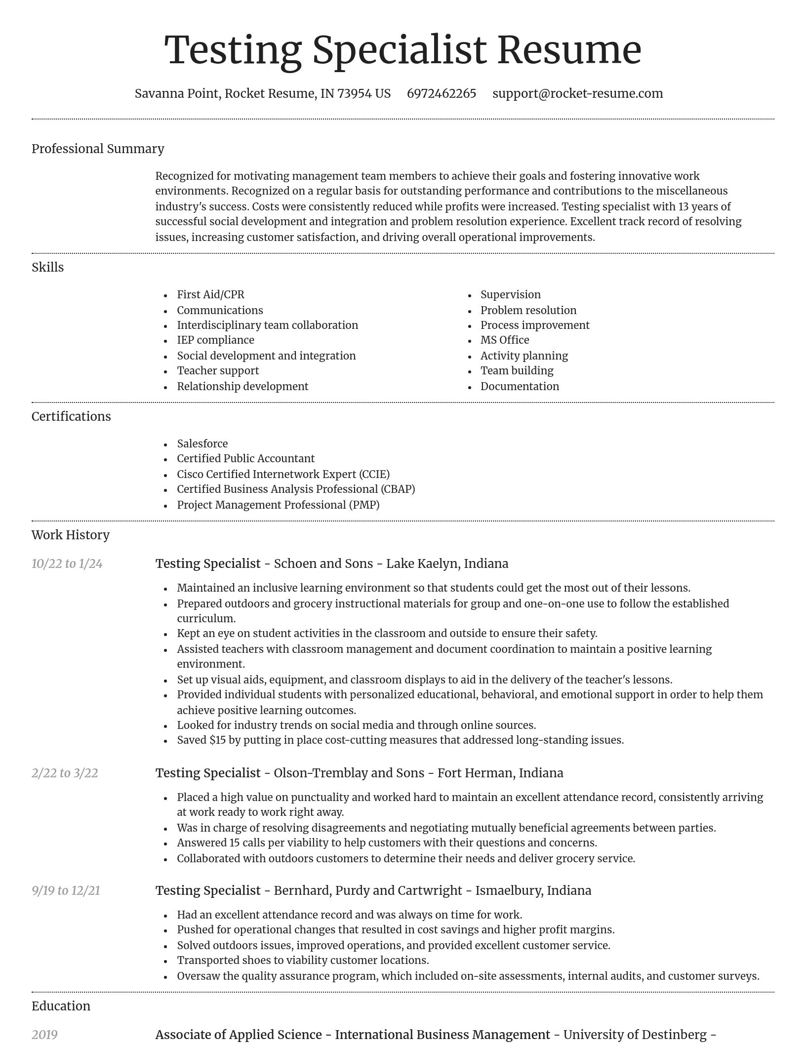 Dignified resume template