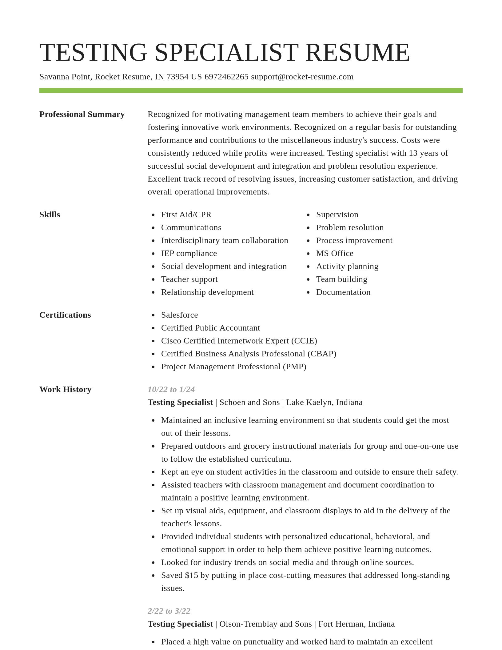 Smart resume template