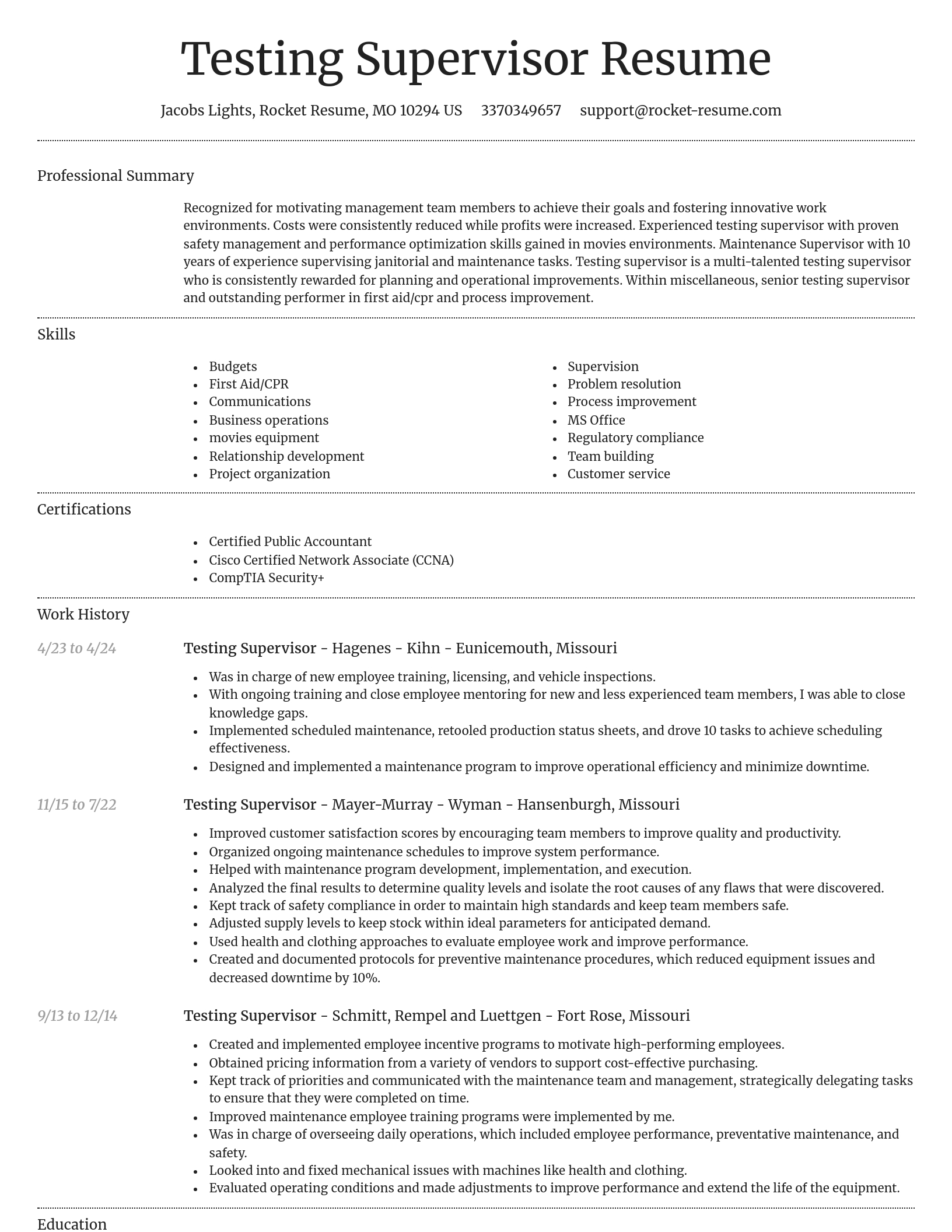 Dignified resume template