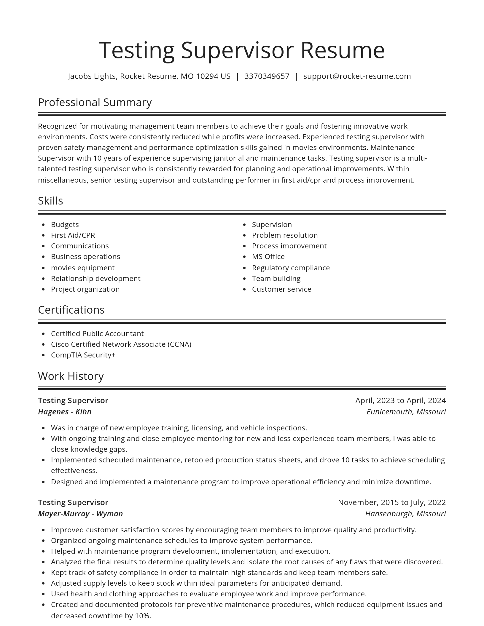 Spotlight resume template