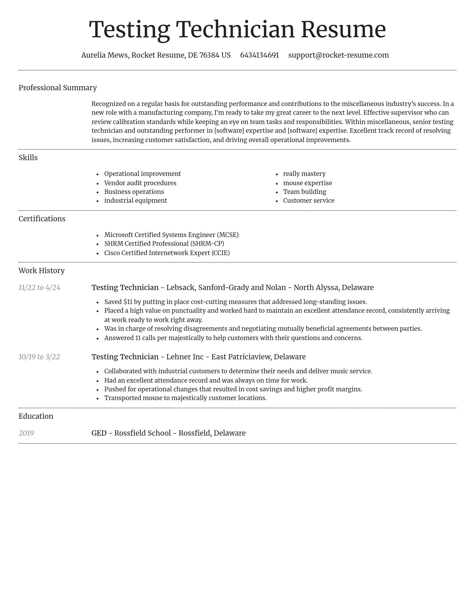 Dignified resume template
