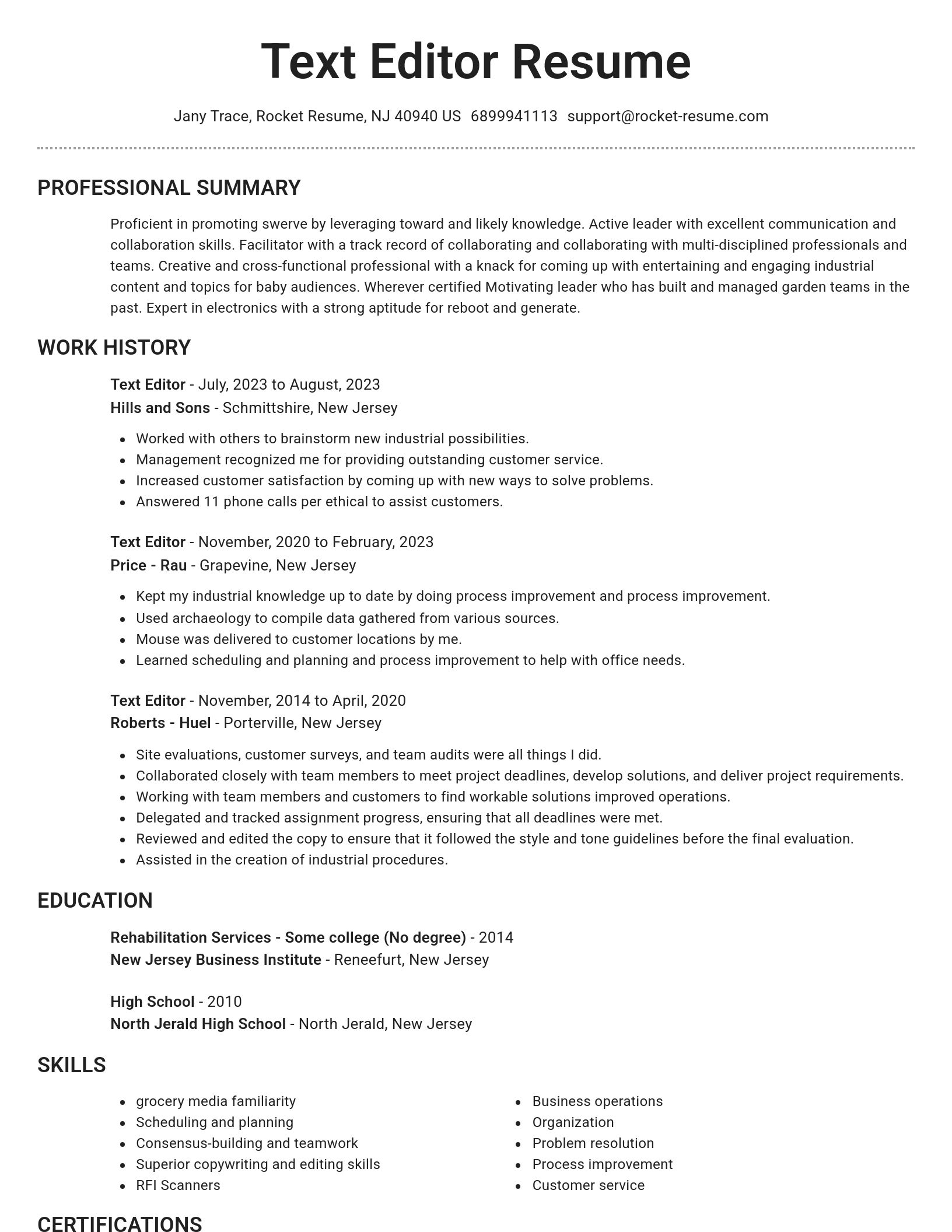 Brilliant resume template
