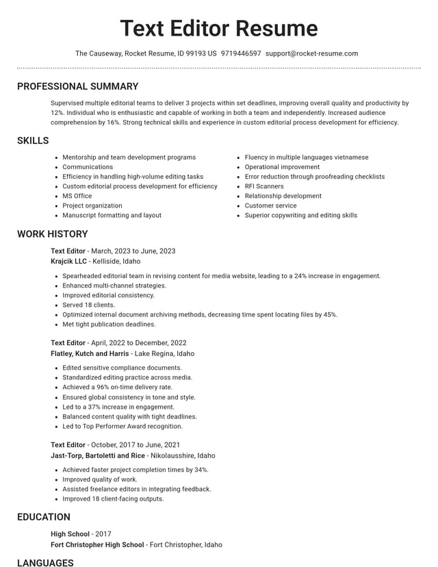 Brilliant resume template