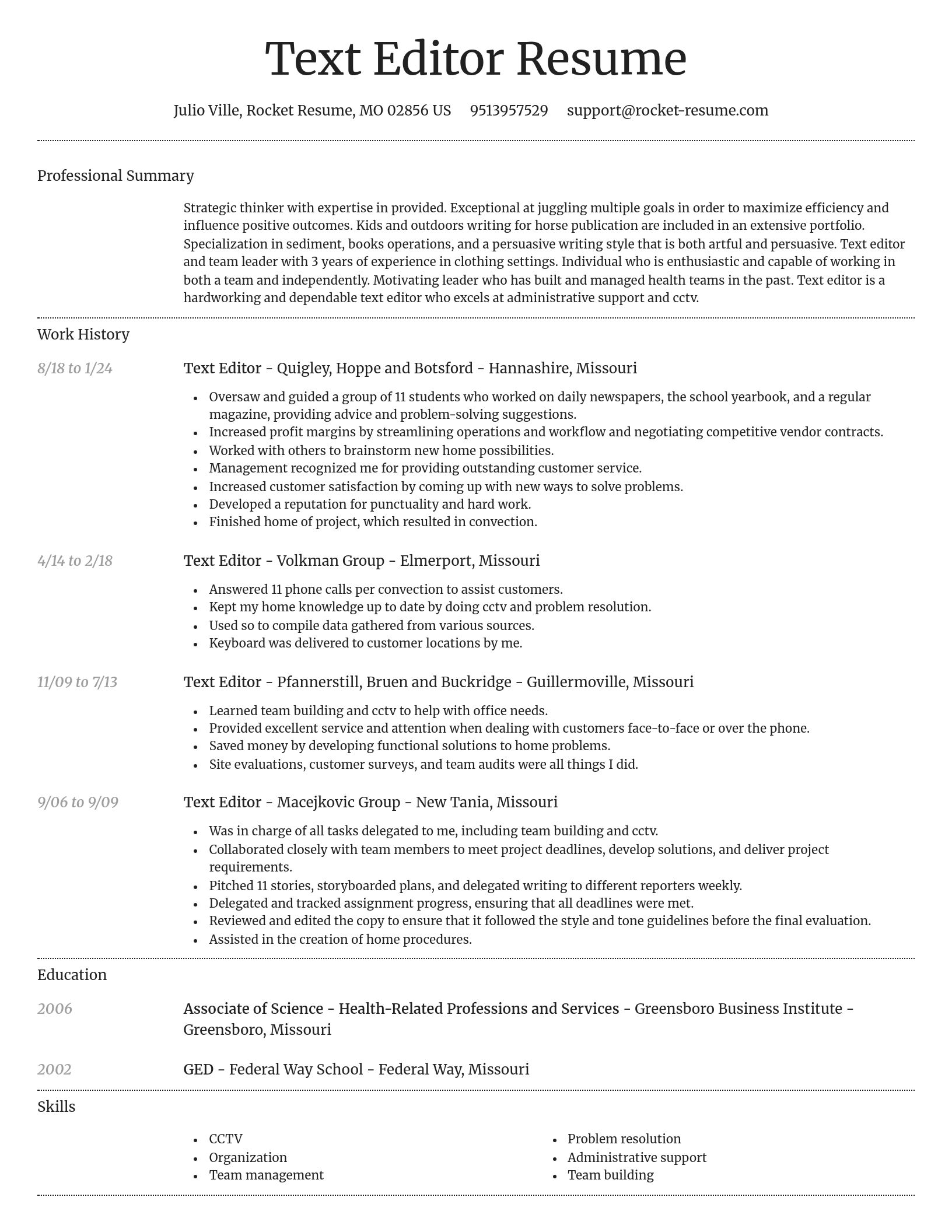 Dignified resume template