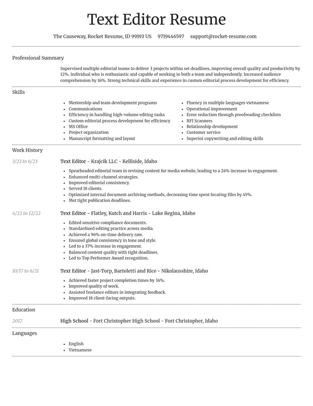 Dignified resume template