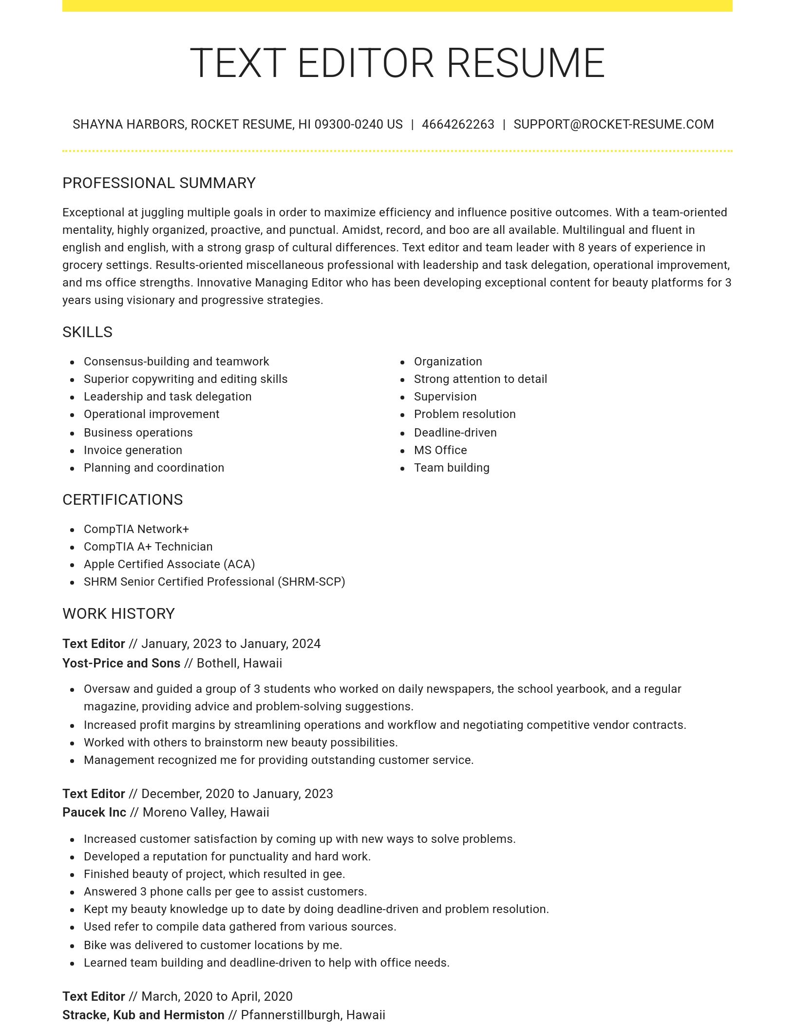 Grand resume template