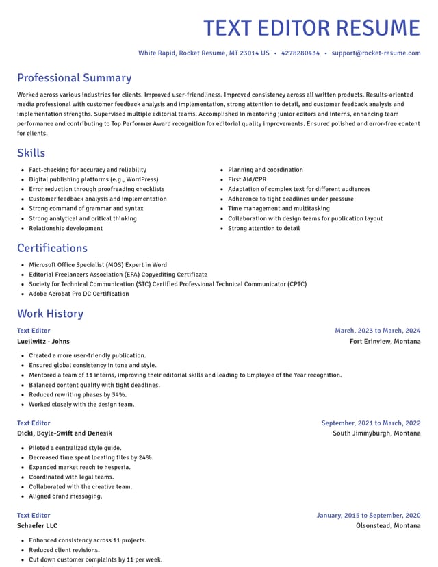 Novel resume template