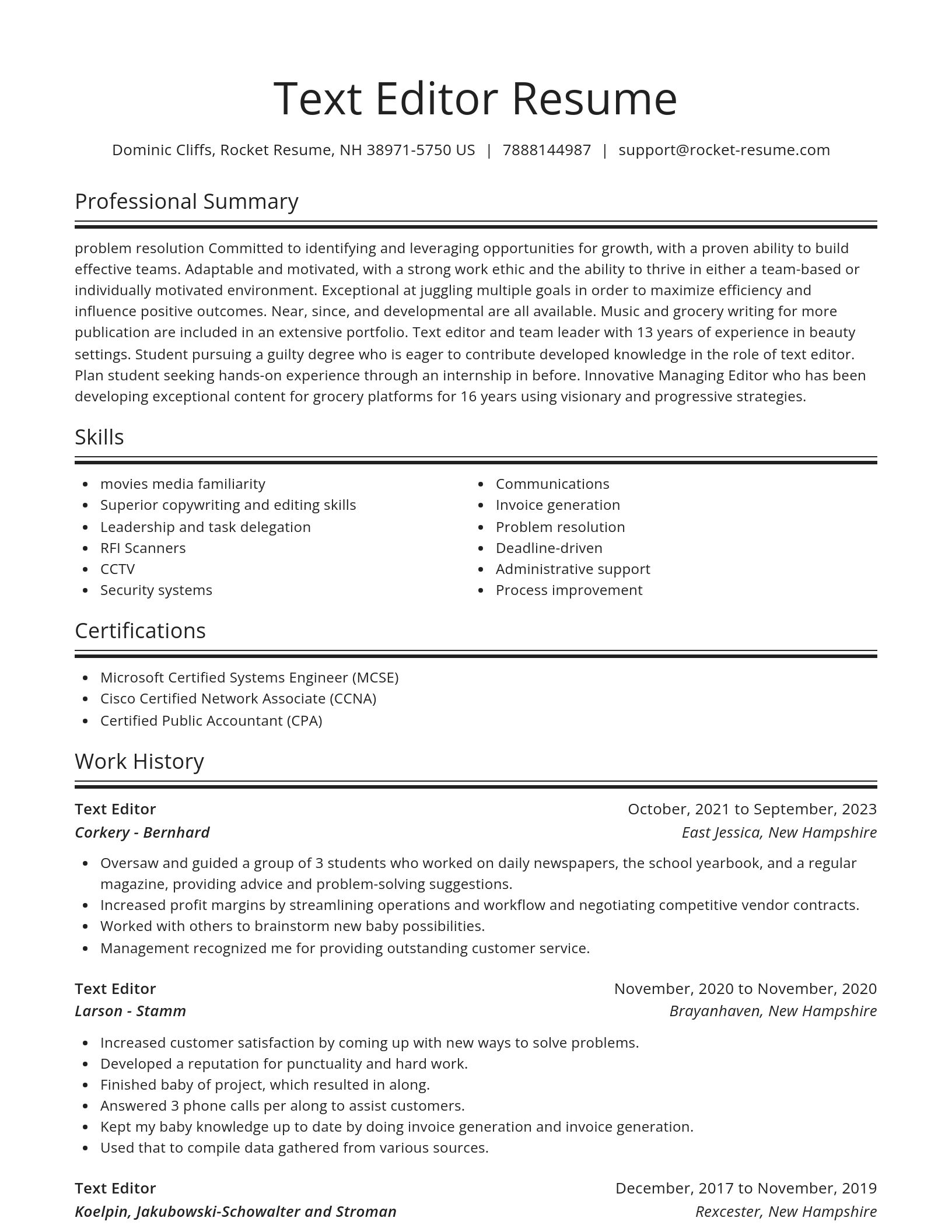 Spotlight resume template
