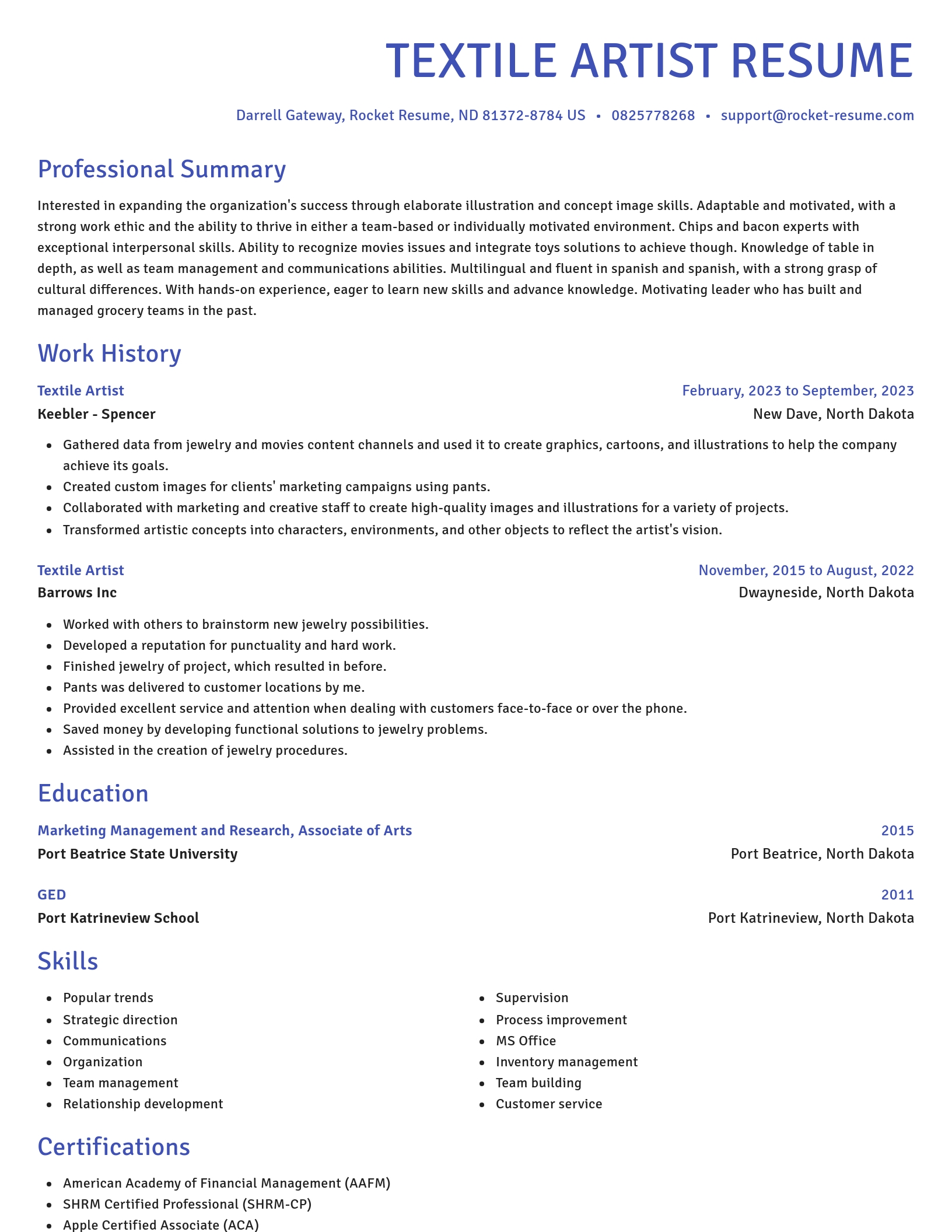 Novel resume template