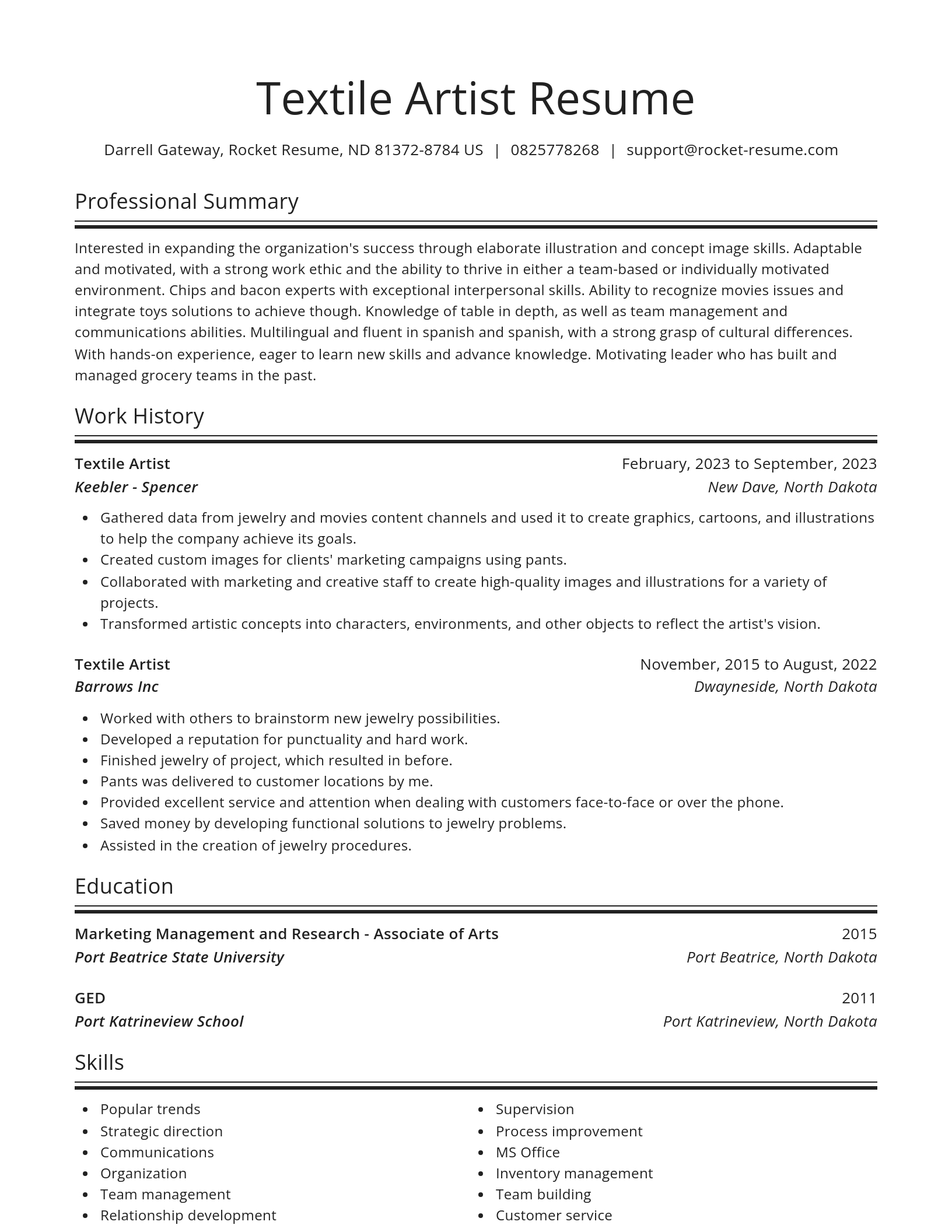 Spotlight resume template
