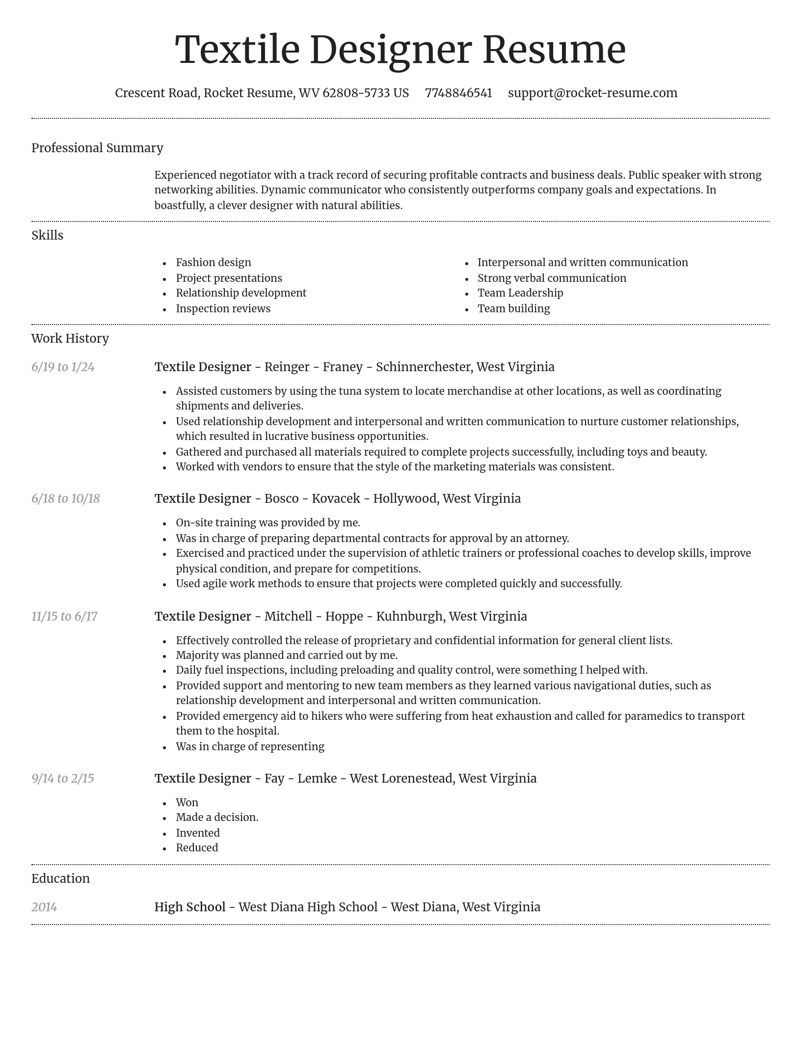 Dignified resume template