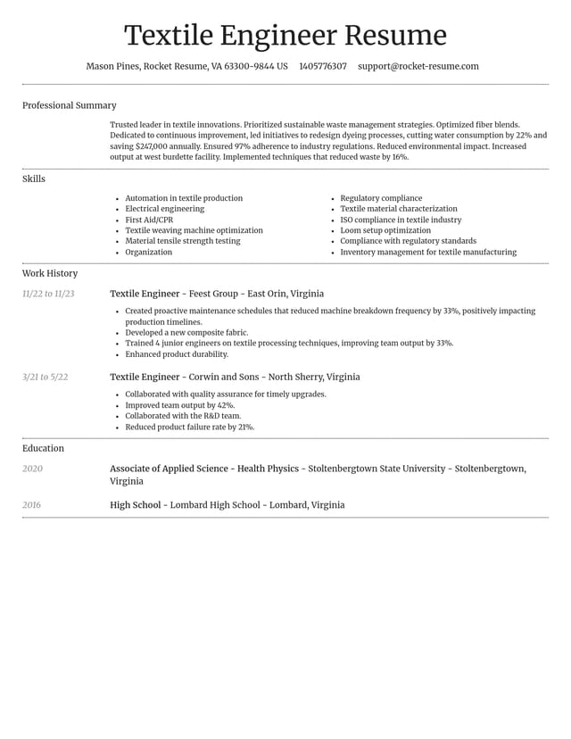 Dignified resume template
