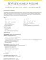 Textile Engineer resume template