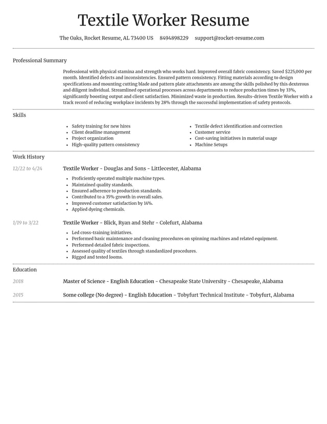 Dignified resume template