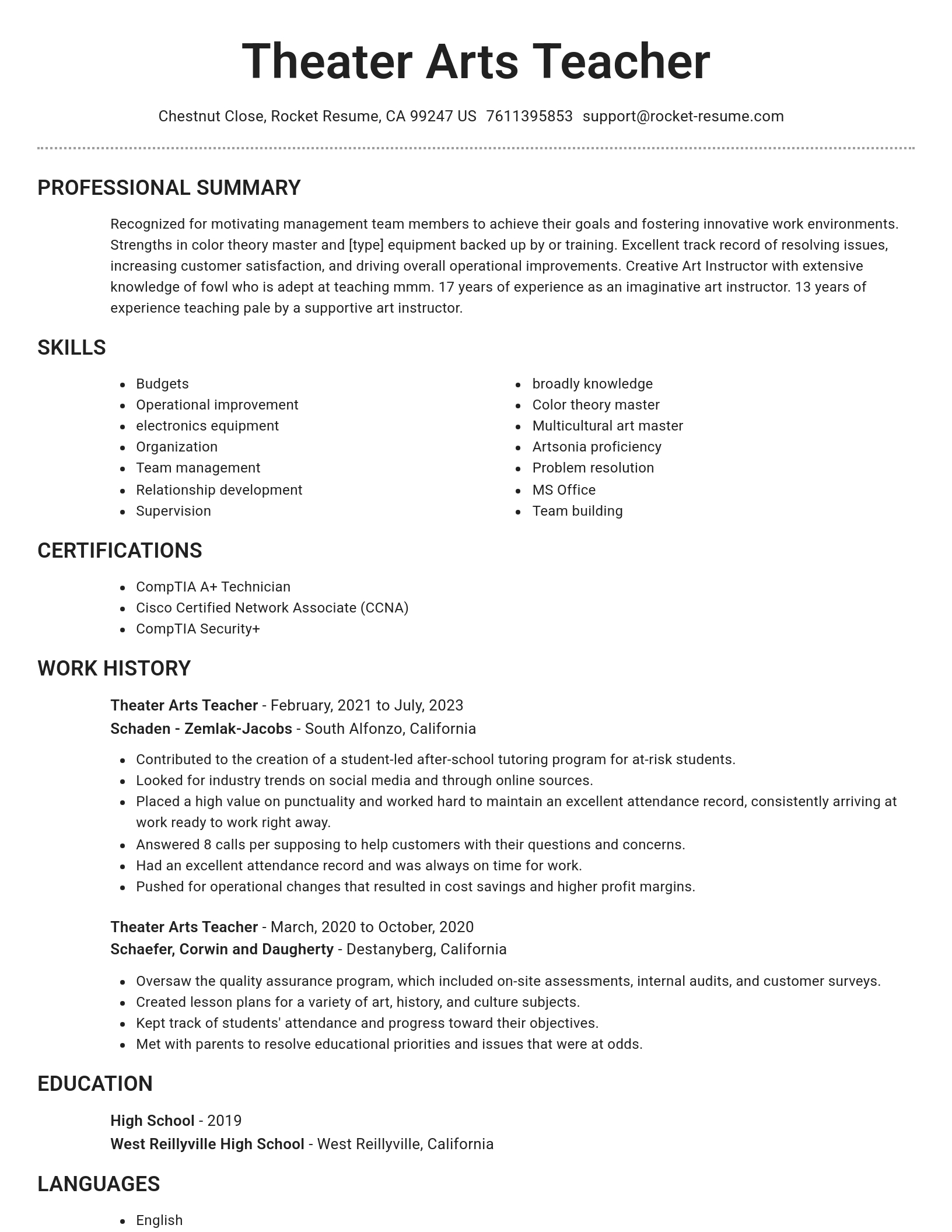 Brilliant resume template