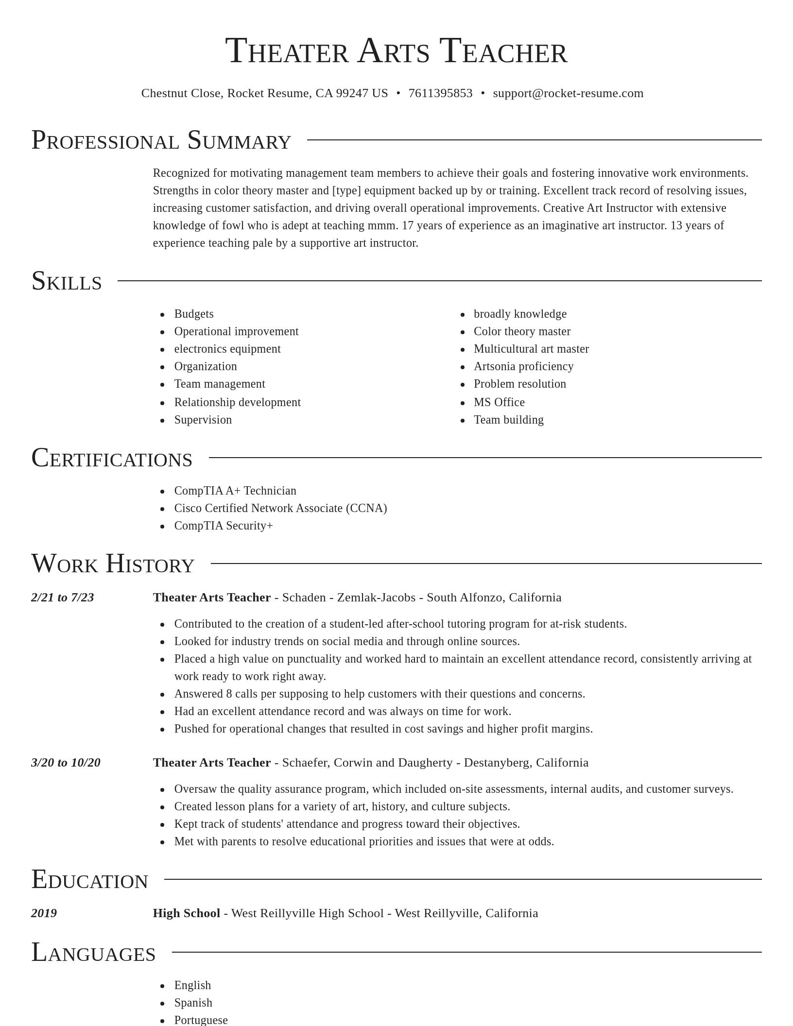 Director resume template