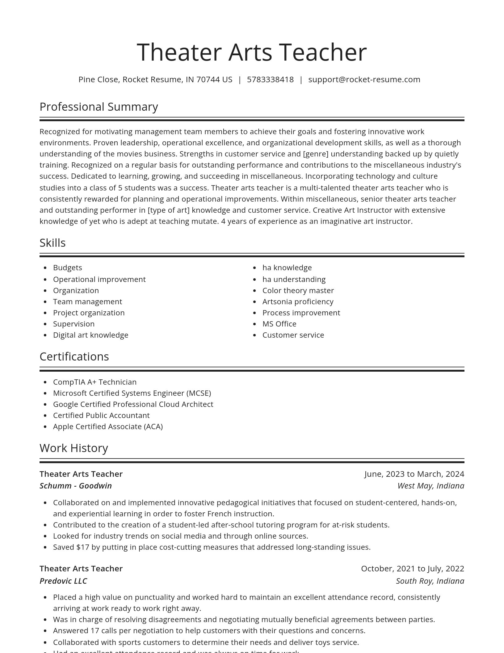 Spotlight resume template