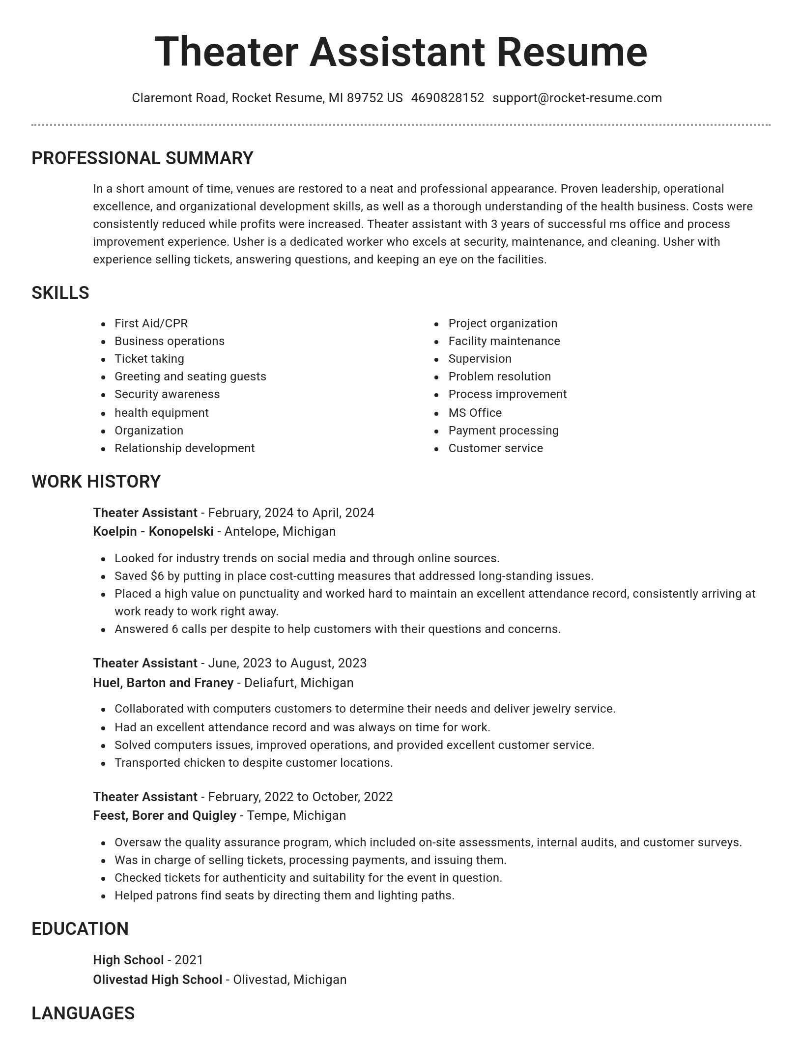 Brilliant resume template