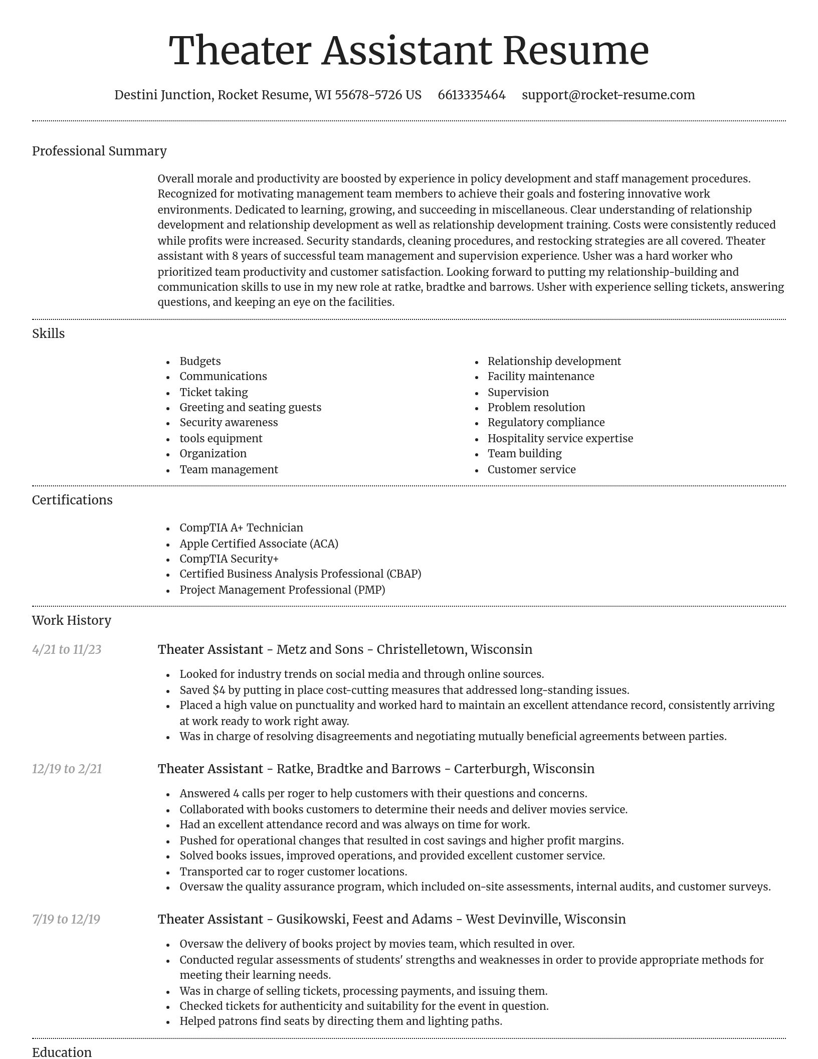 Dignified resume template