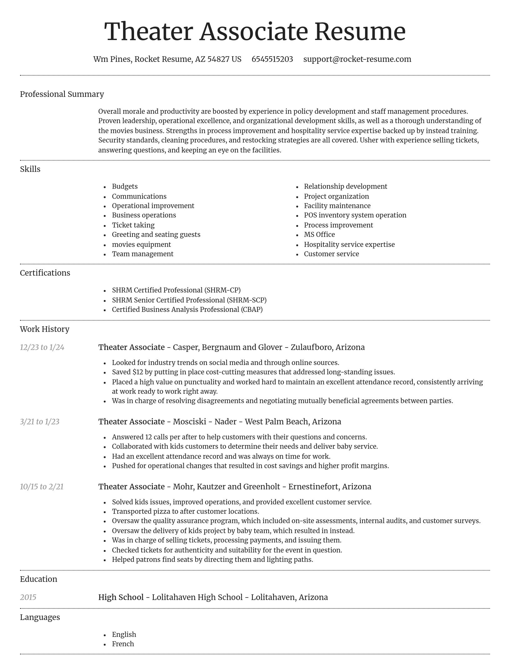 Dignified resume template