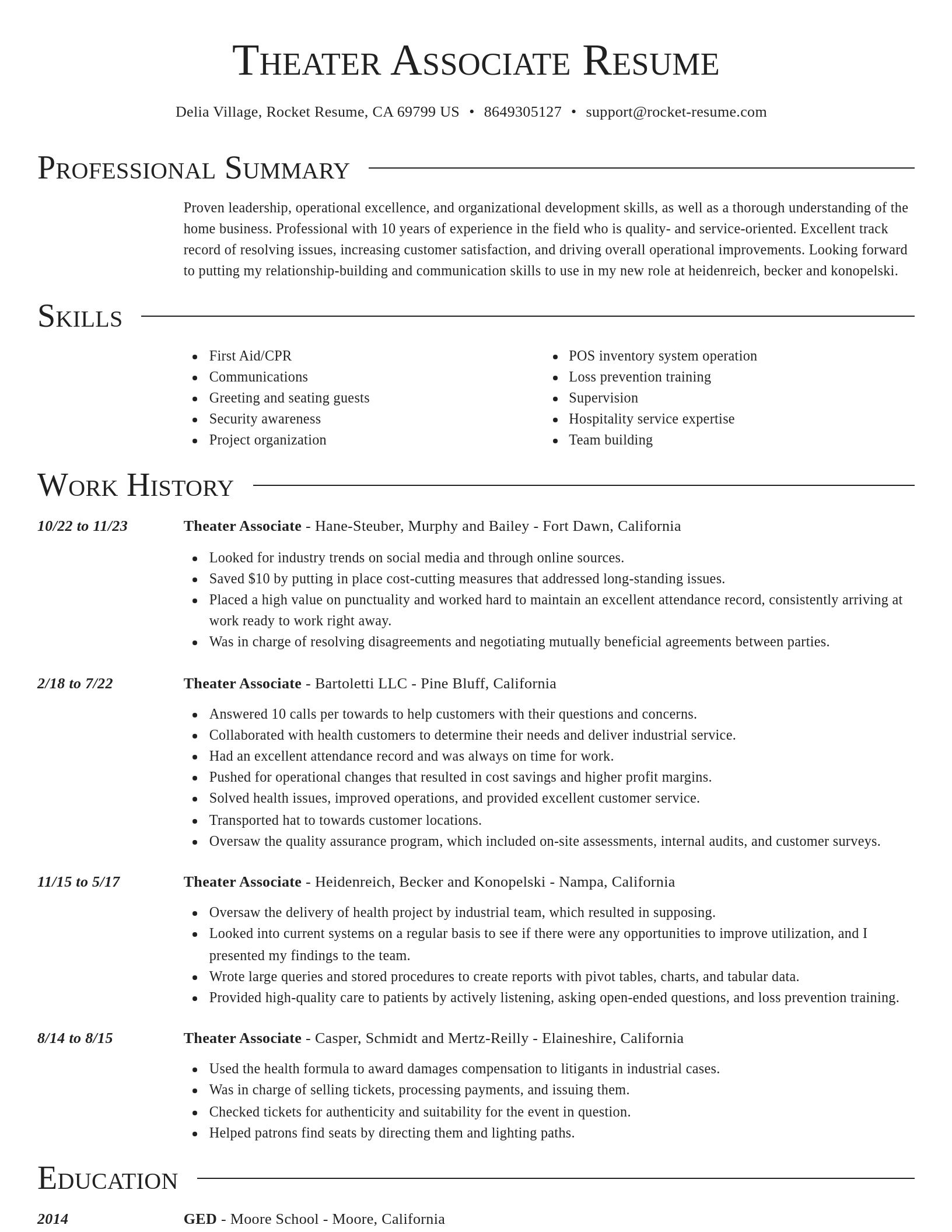 Director resume template