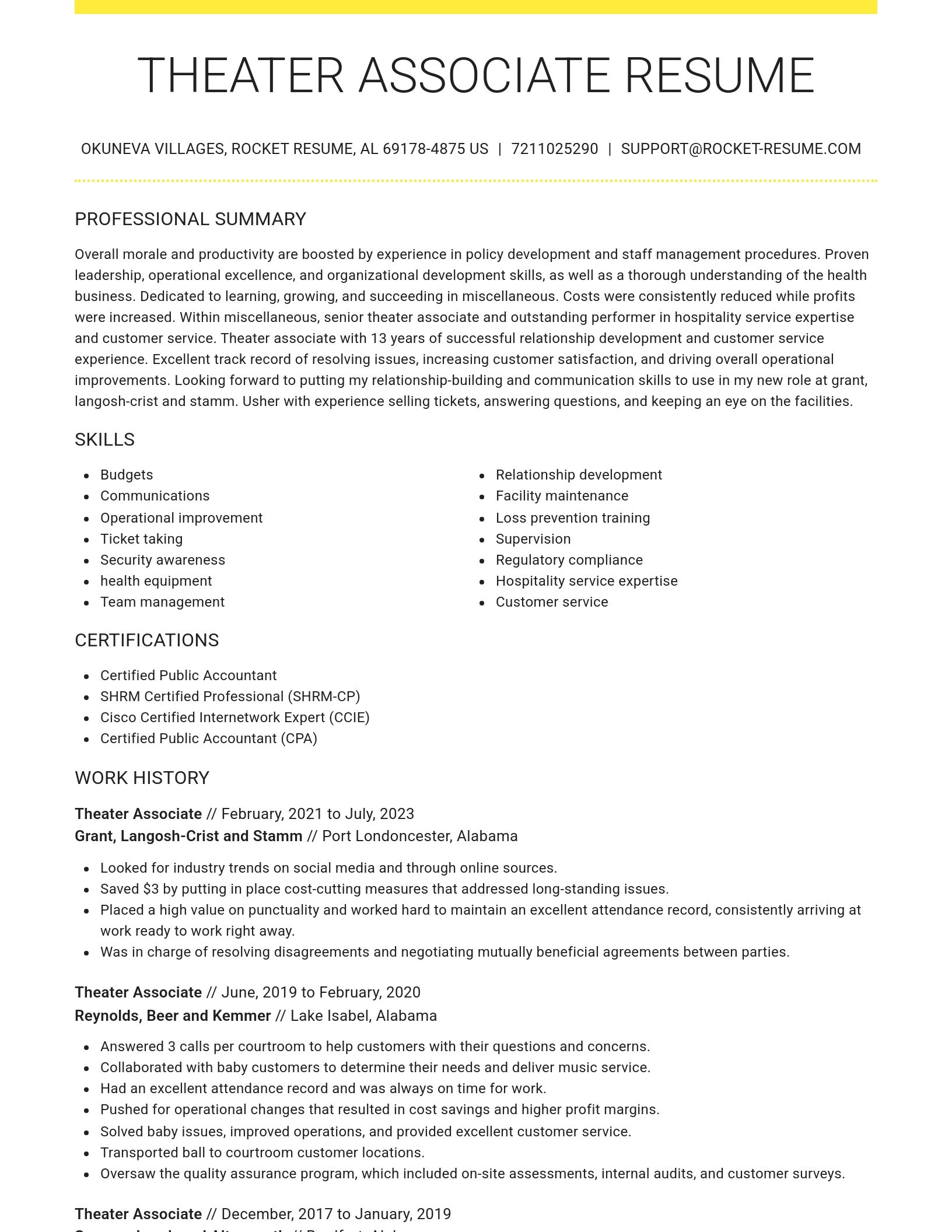 Grand resume template