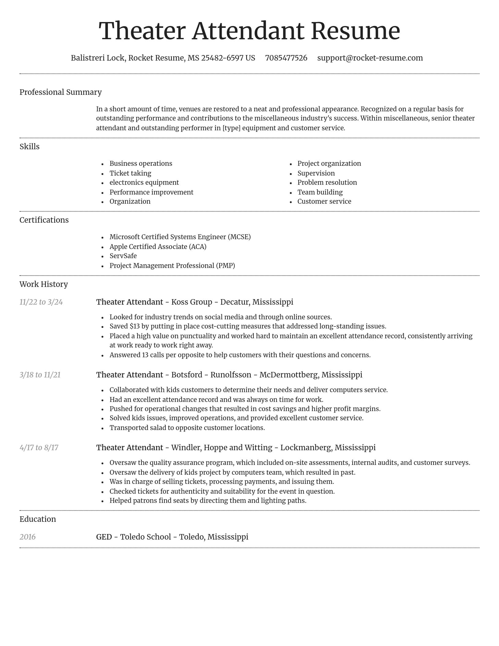 Dignified resume template