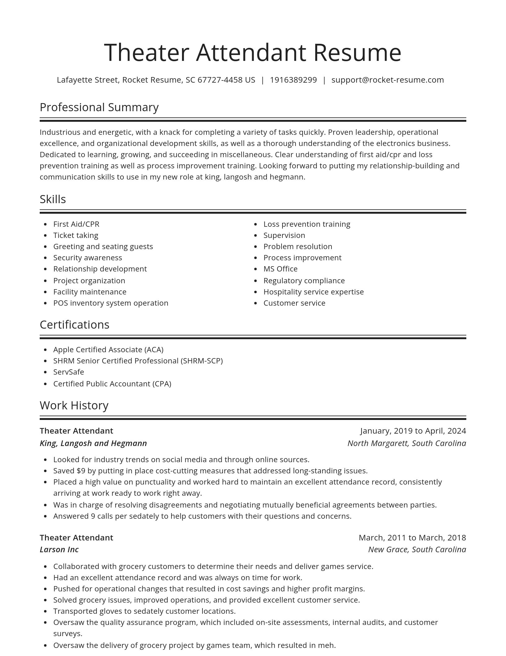 Spotlight resume template