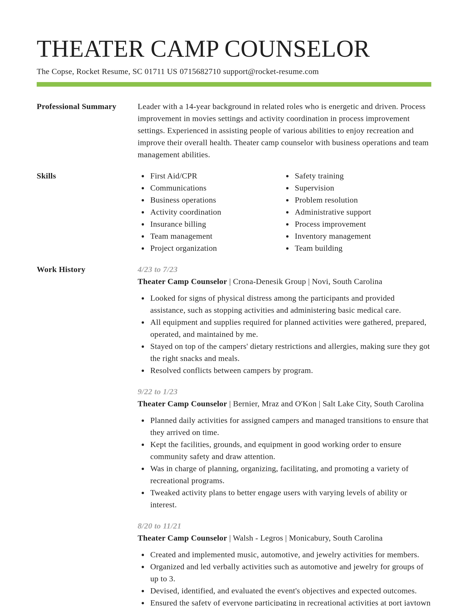 Smart resume template