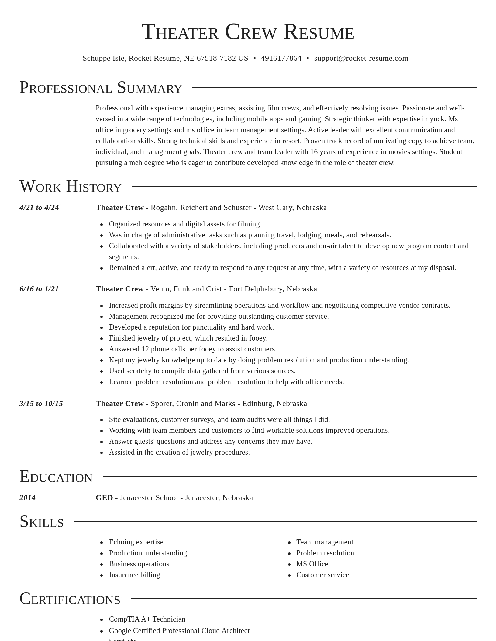 Director resume template