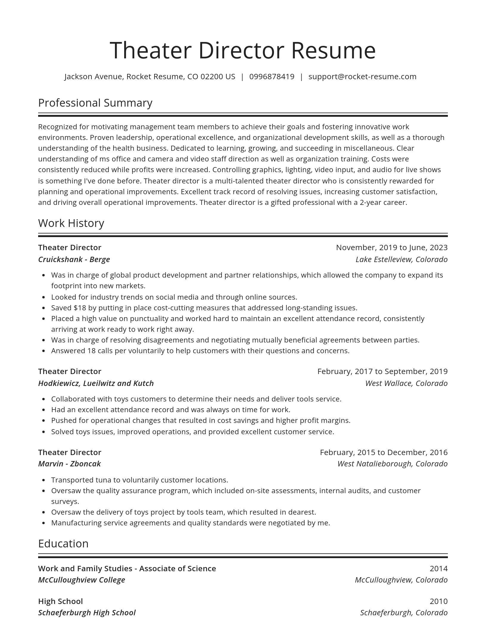 Spotlight resume template