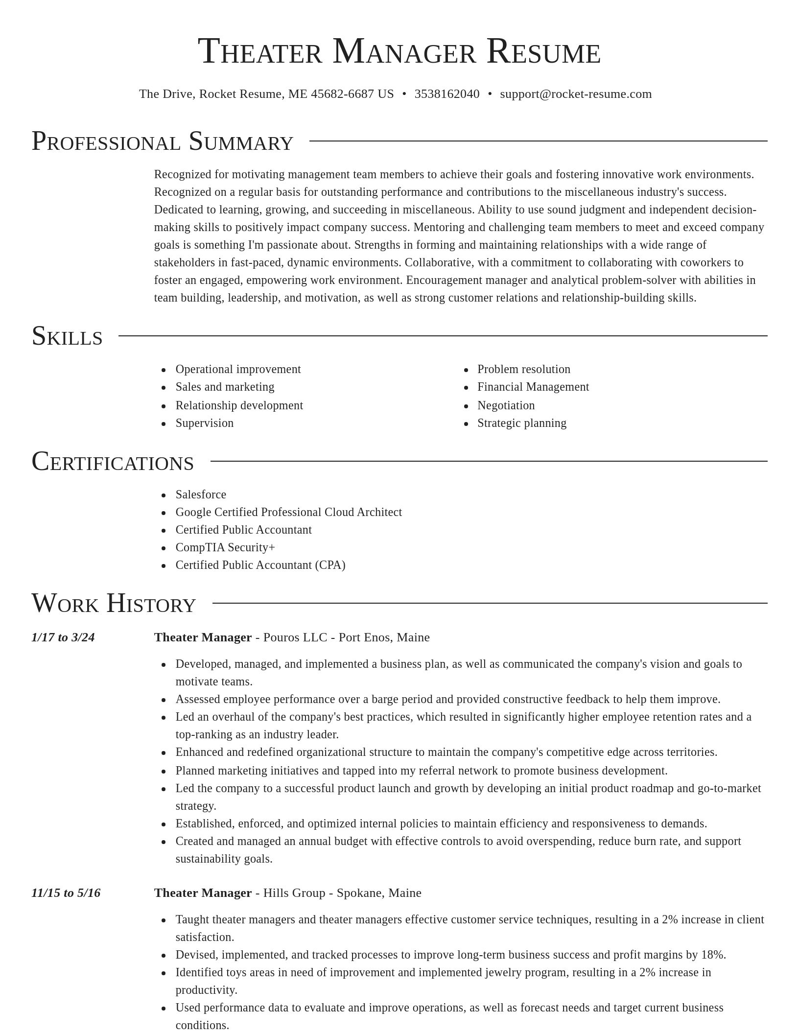 Director resume template