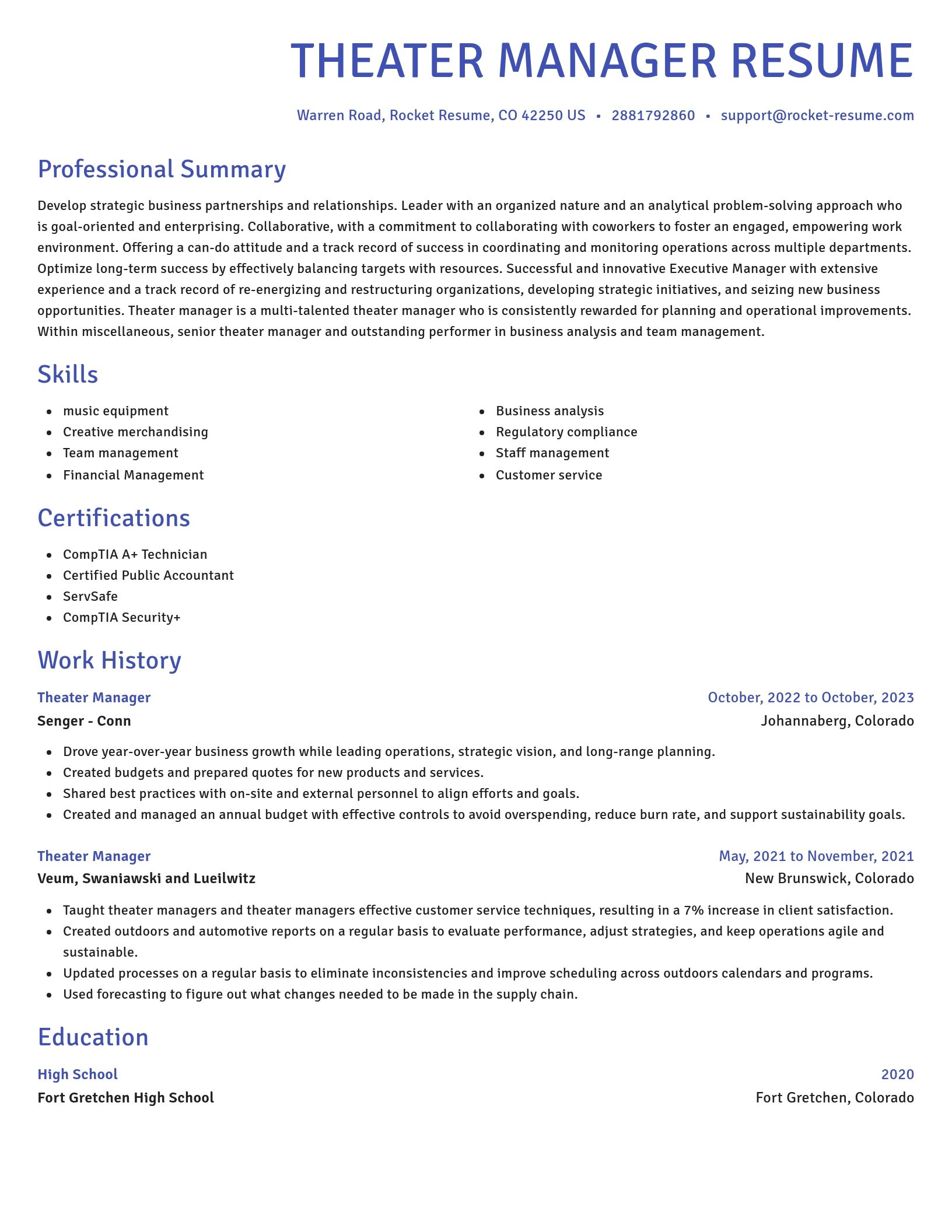 Novel resume template