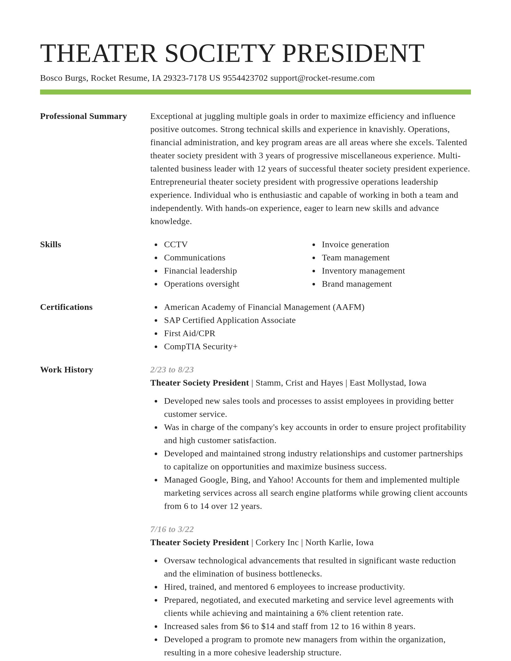 Smart resume template