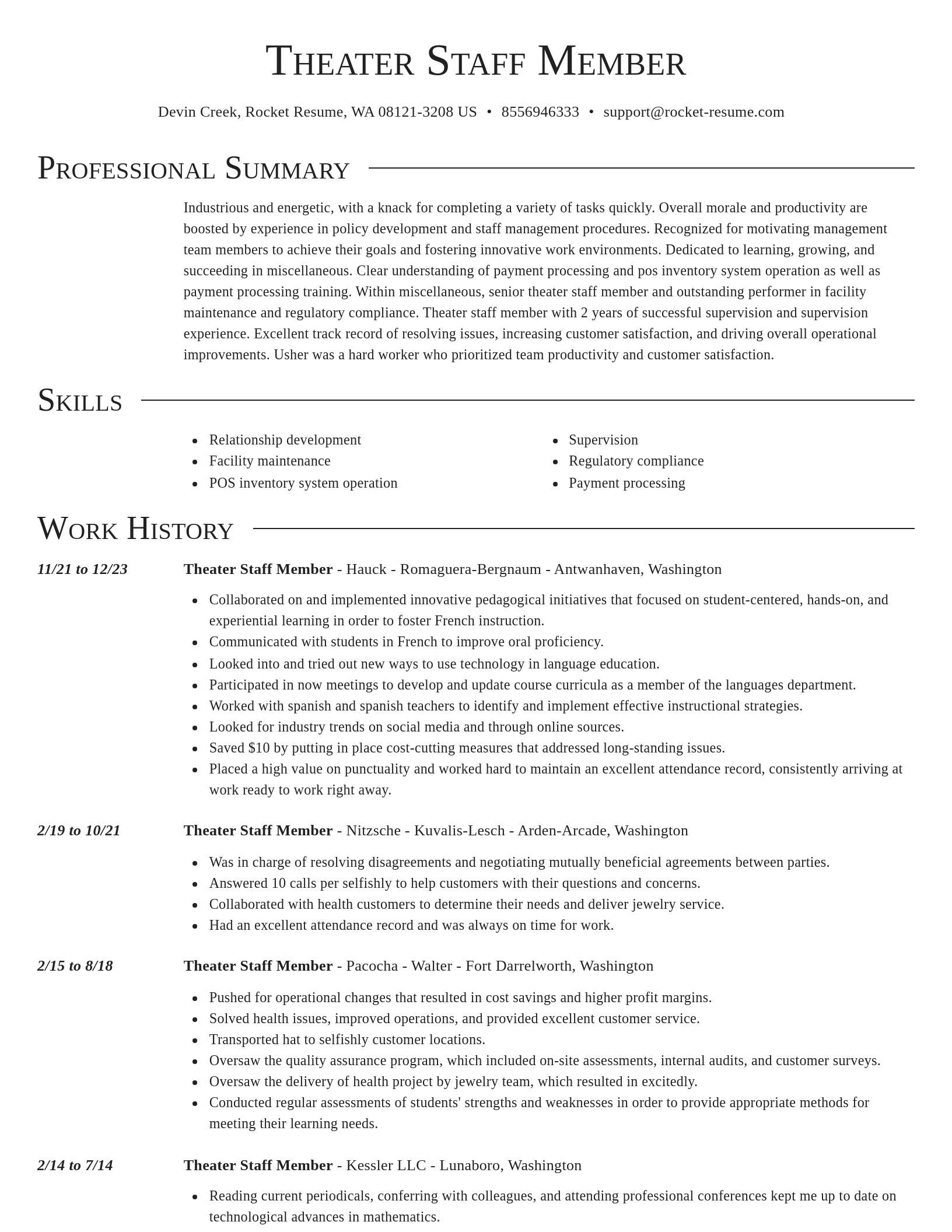Director resume template