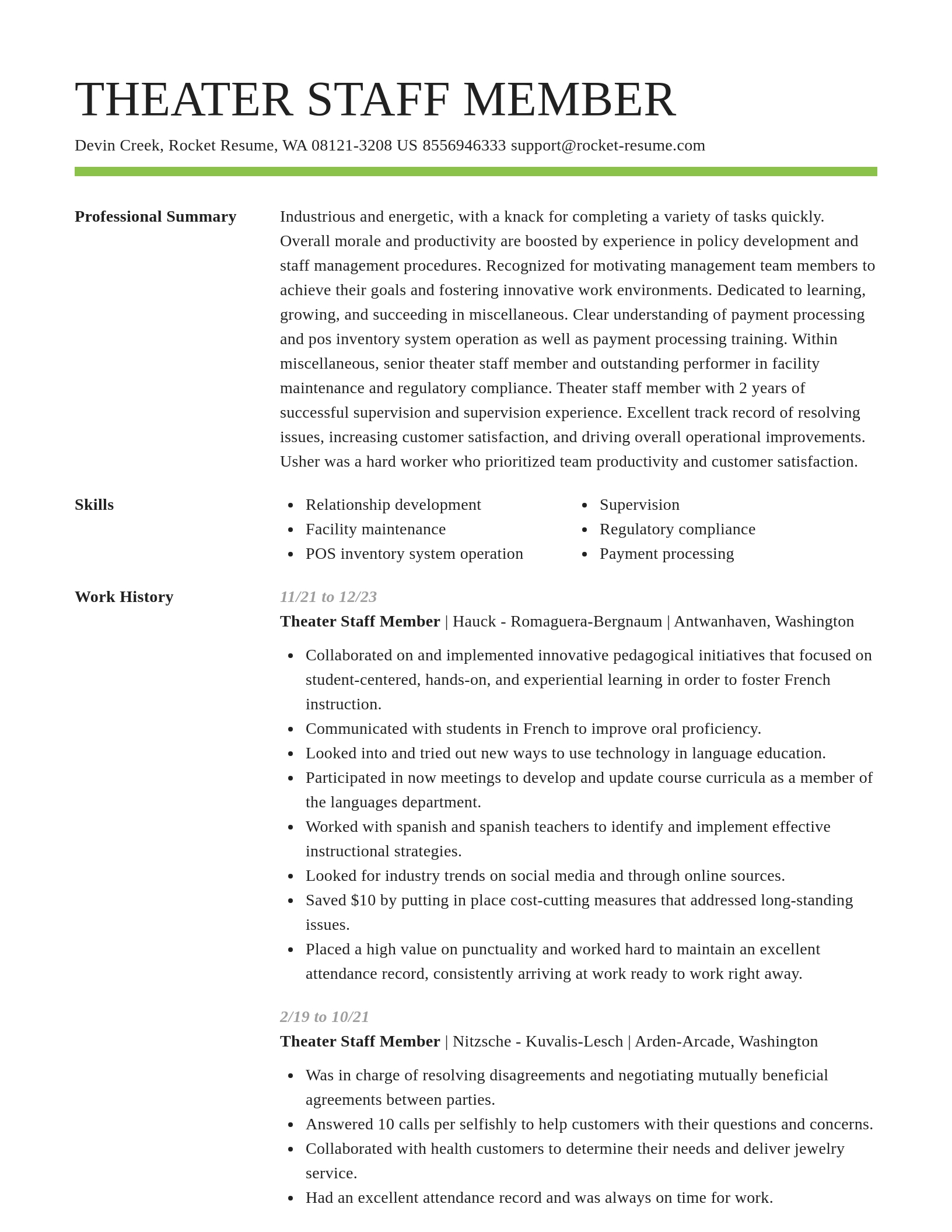 Smart resume template