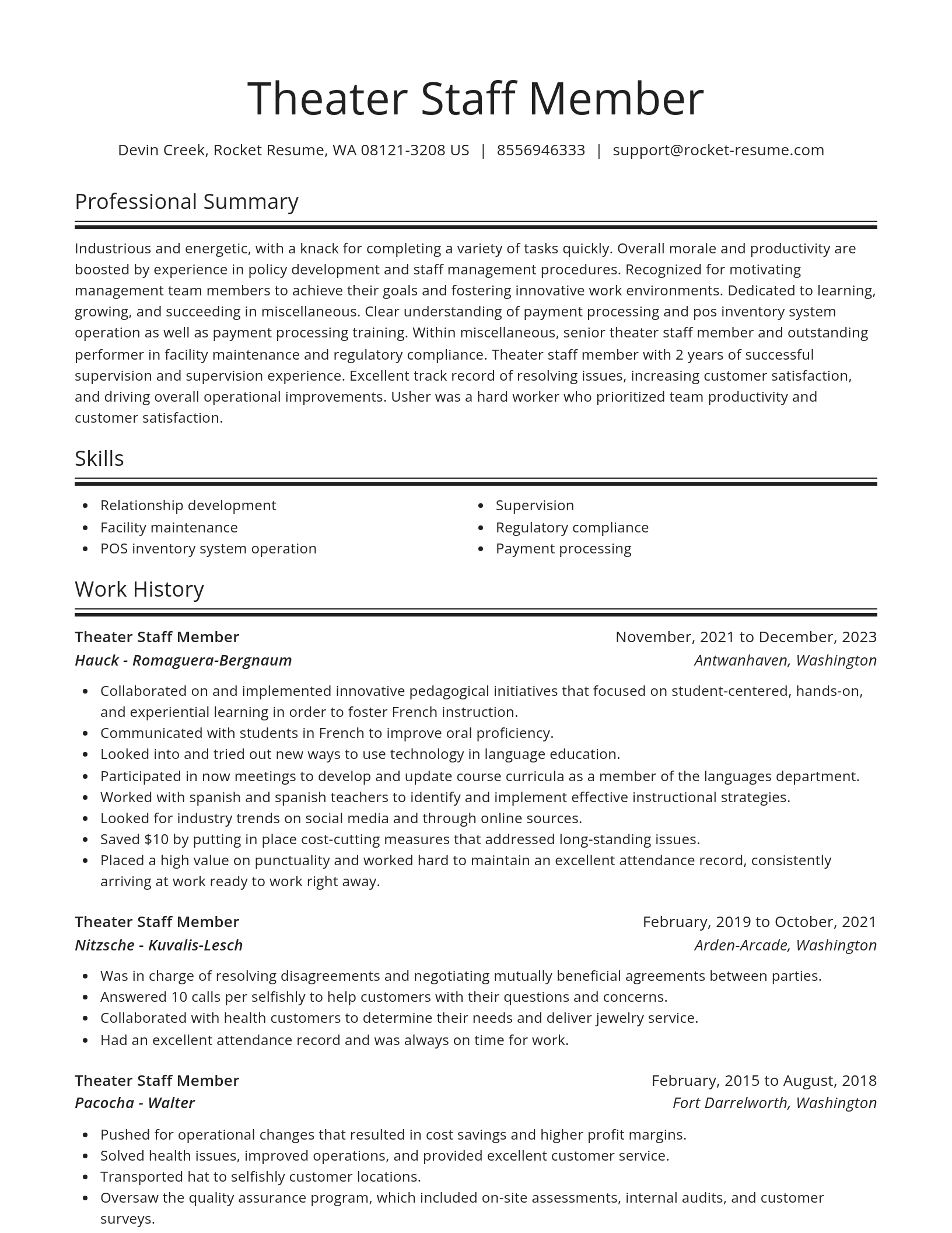 Spotlight resume template